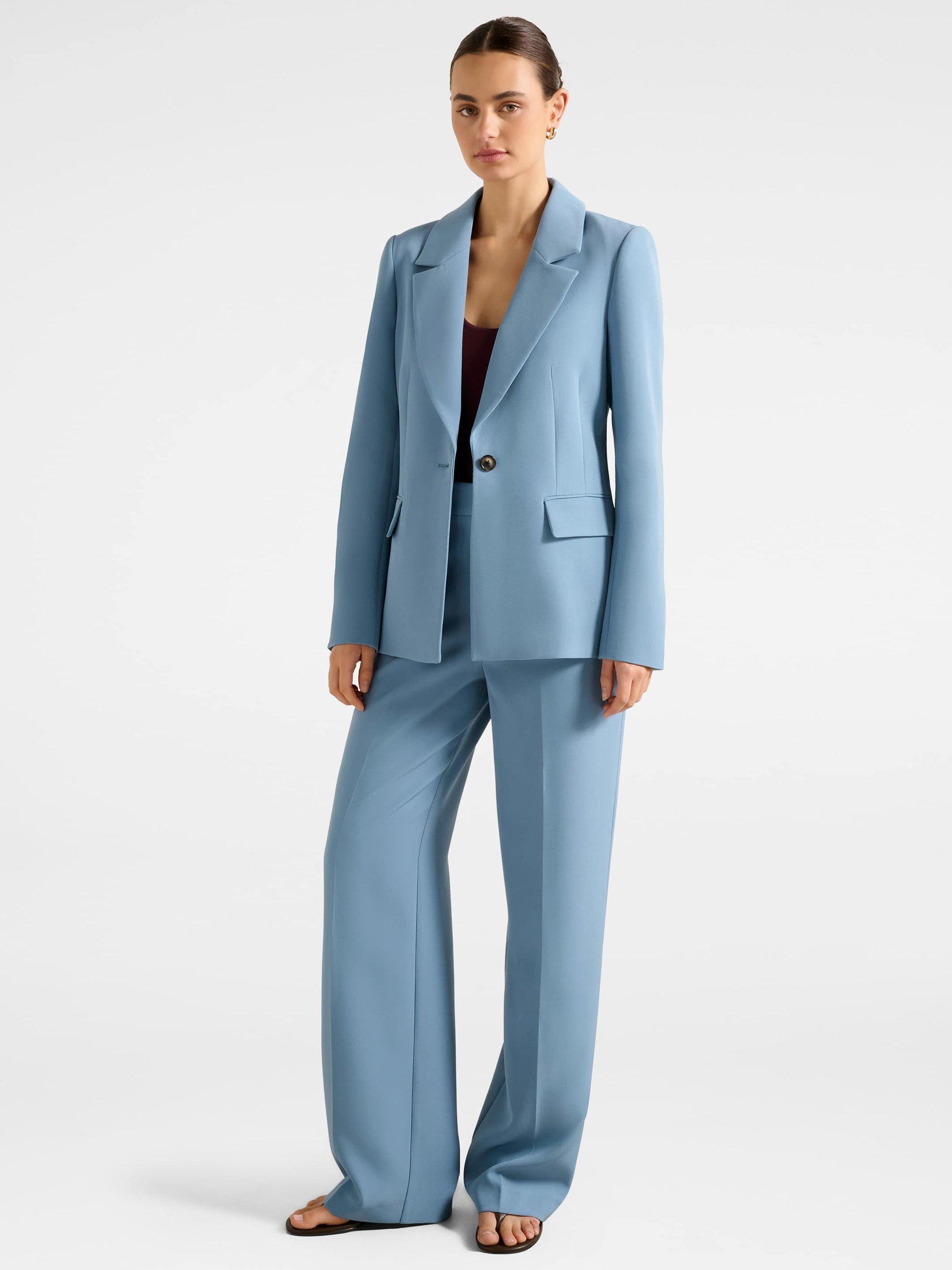 Product image 5 of 5, which shows Forever New Ariel Straight Trousers, Blue, 4