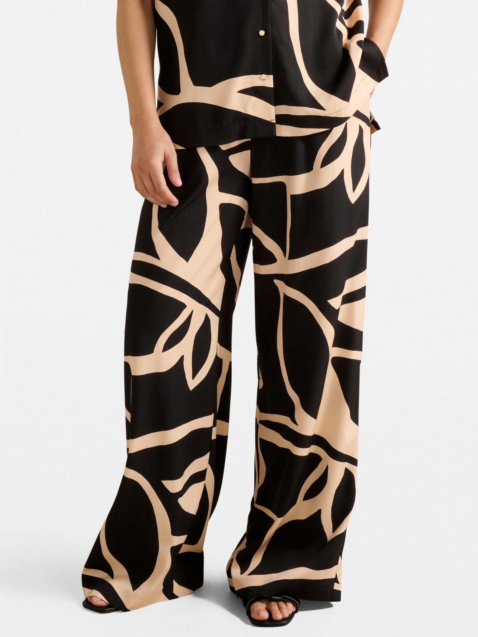 Product image 1 of 5, which shows Forever New Ayla Abstract Palazzo Trousers, Multi, 4