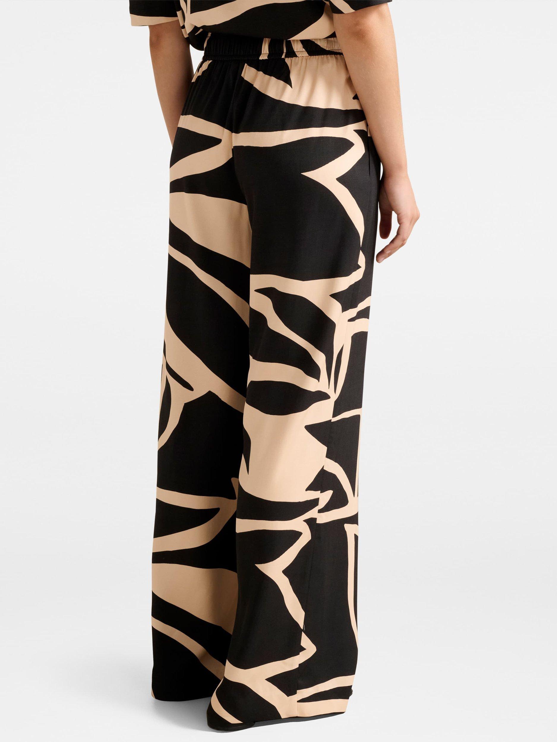Product image 2 of 5, which shows Forever New Ayla Abstract Palazzo Trousers, Multi, 4