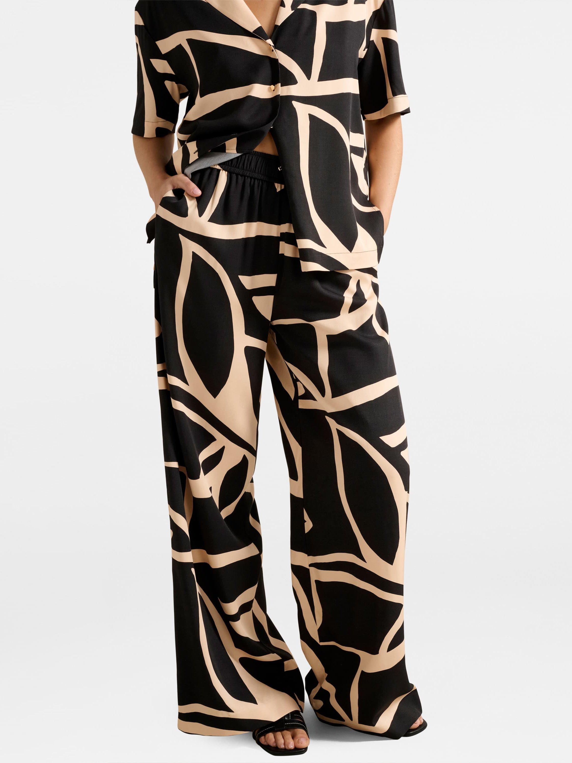 Product image 4 of 5, which shows Forever New Ayla Abstract Palazzo Trousers, Multi, 4