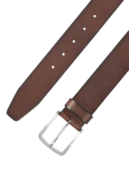 HUGO BOSS BOSS Leather Belt, Dark Brown - view 2, Dark Brown