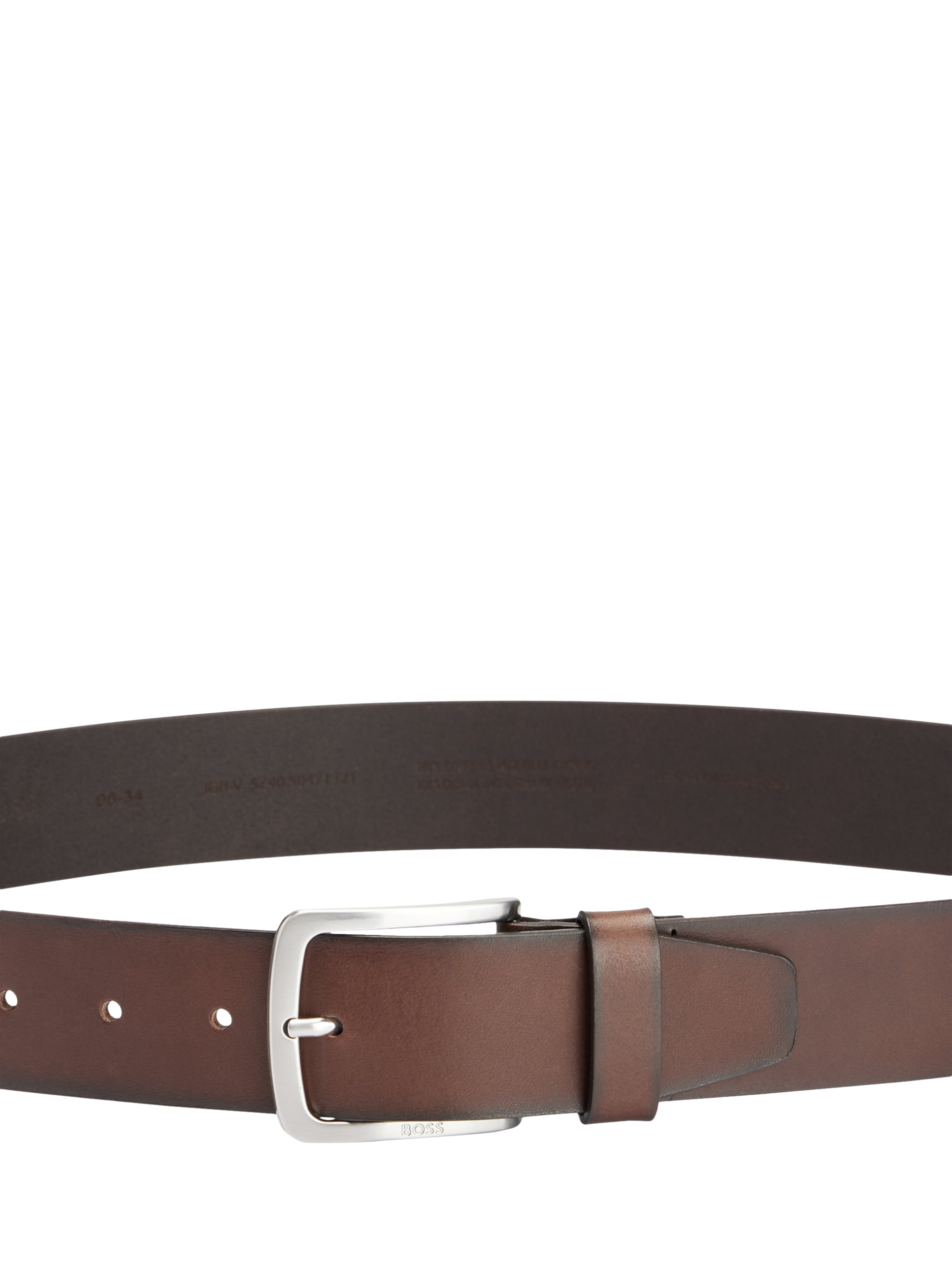 Product image 3 of 4, which shows HUGO BOSS BOSS Leather Belt, Dark Brown, 34