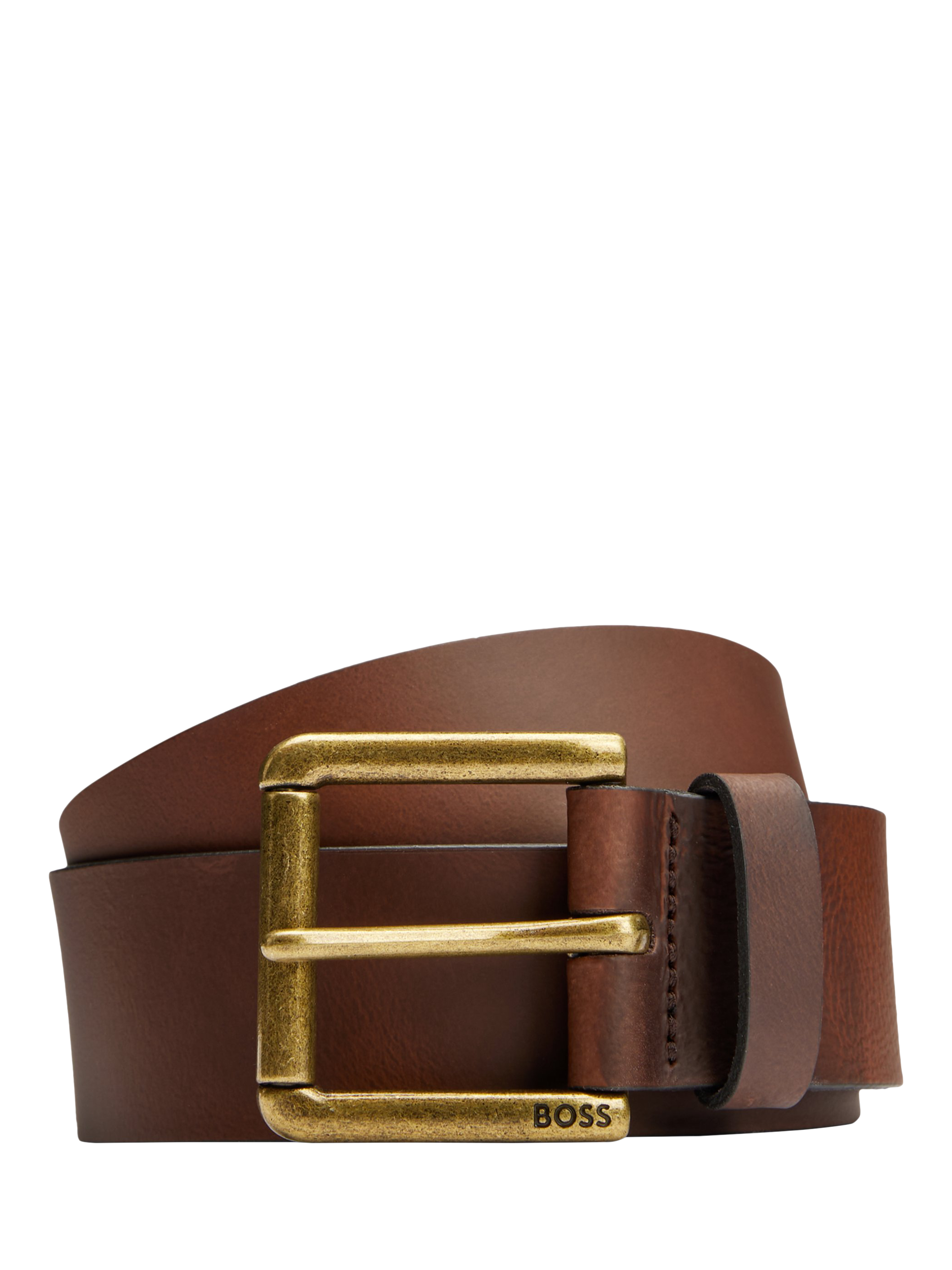 Product image 1 of 4, which shows HUGO BOSS BOSS Leather Belt, Dark Brown, 34