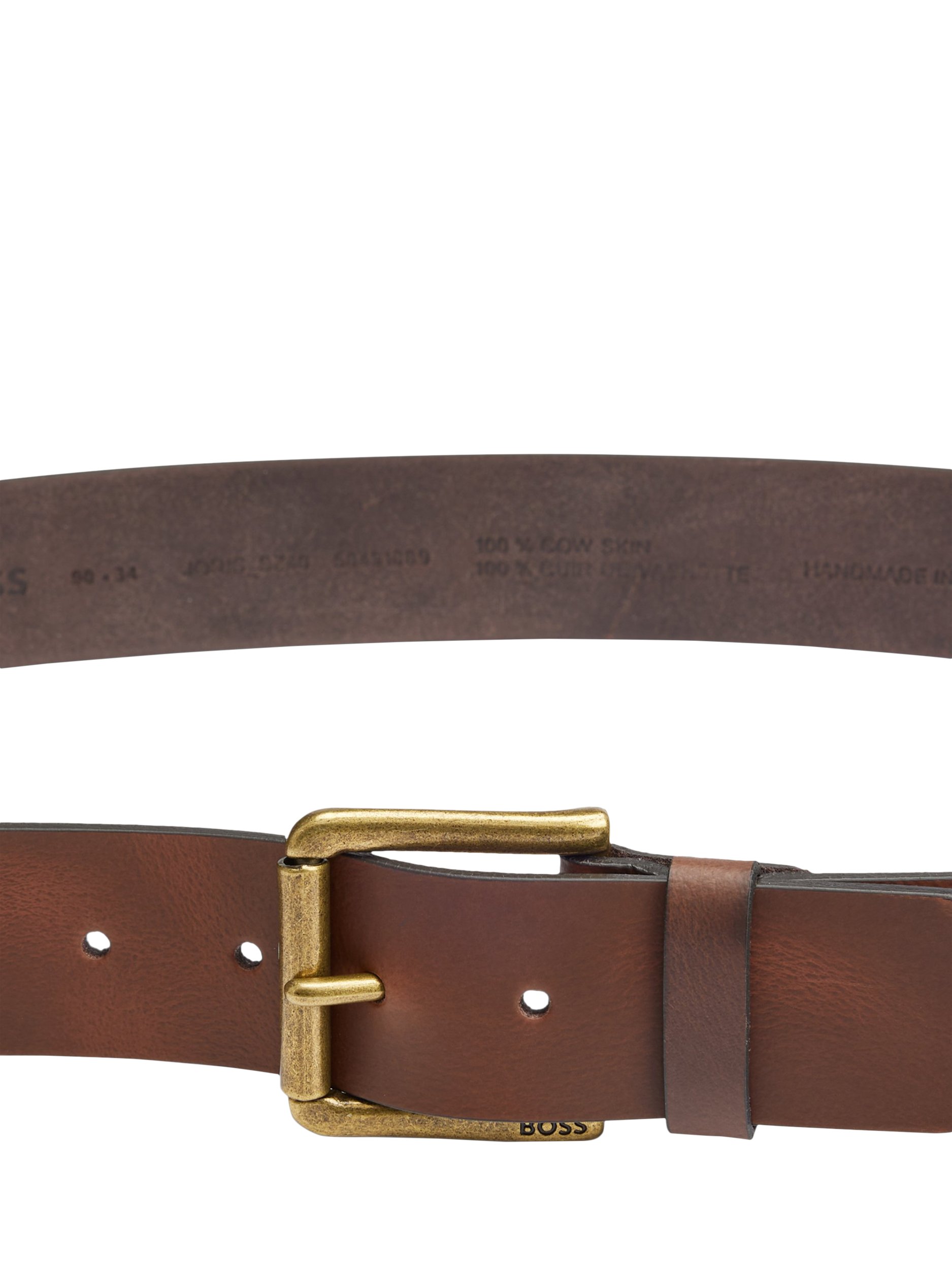 Product image 3 of 4, which shows HUGO BOSS BOSS Leather Belt, Dark Brown, 34