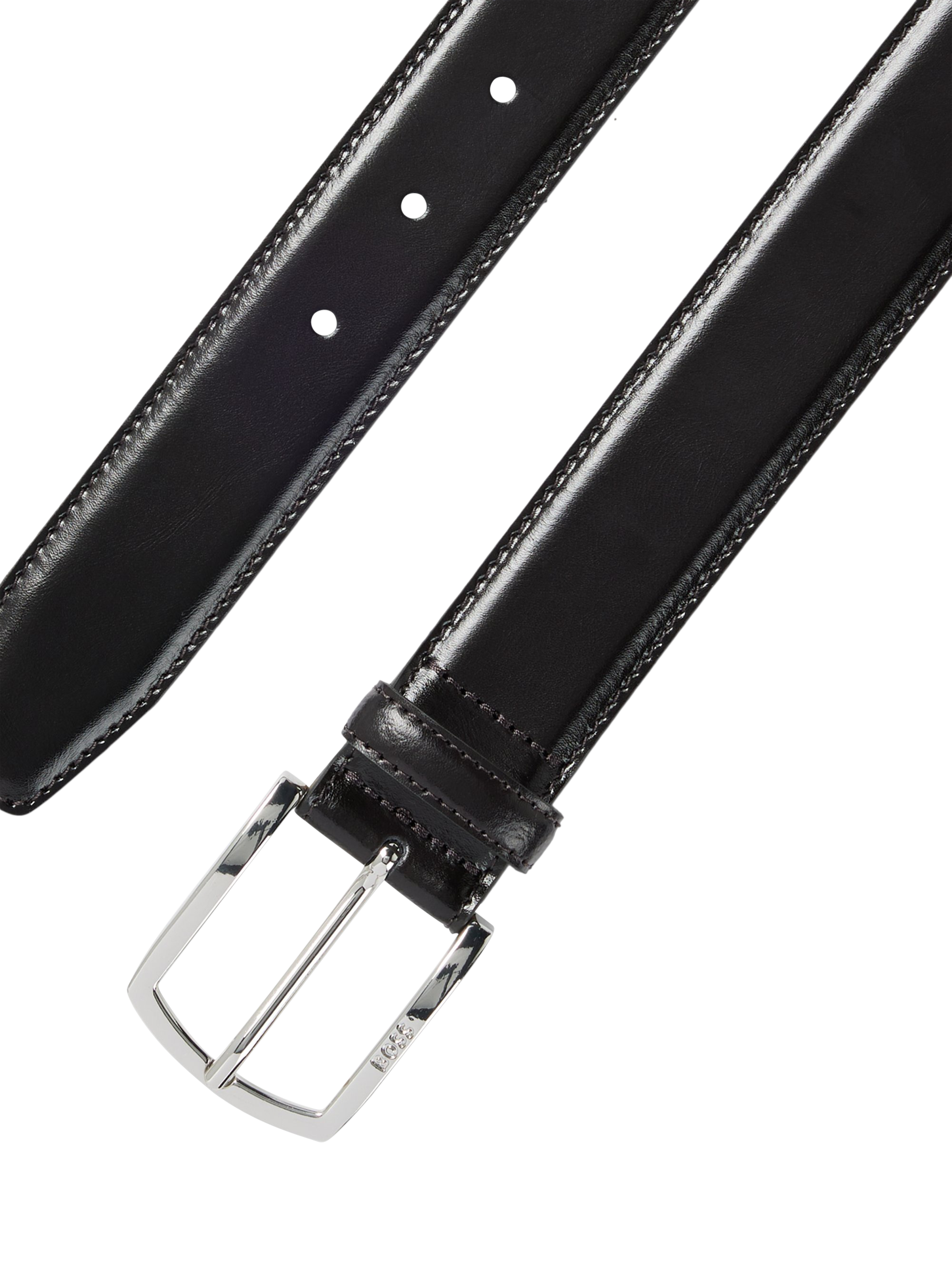 Product image 2 of 4, which shows HUGO BOSS BOSS Leather Belt, Dark Brown, 34