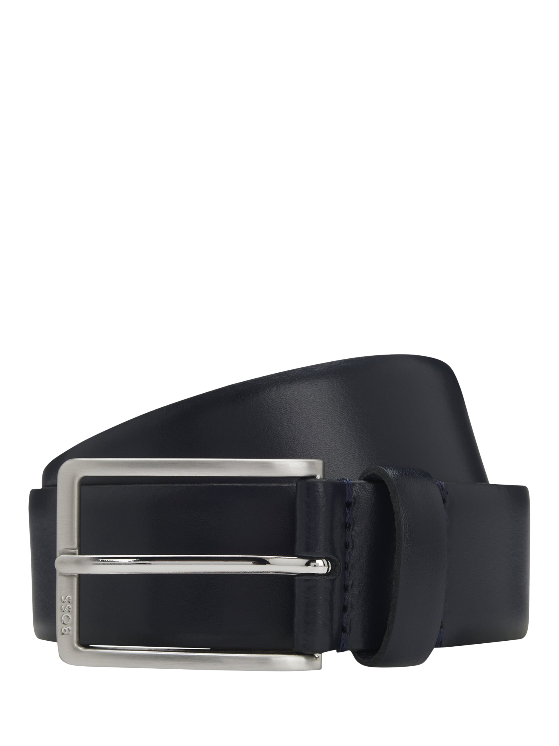 Product image 1 of 4, which shows HUGO BOSS BOSS Leather Belt, Navy, 34