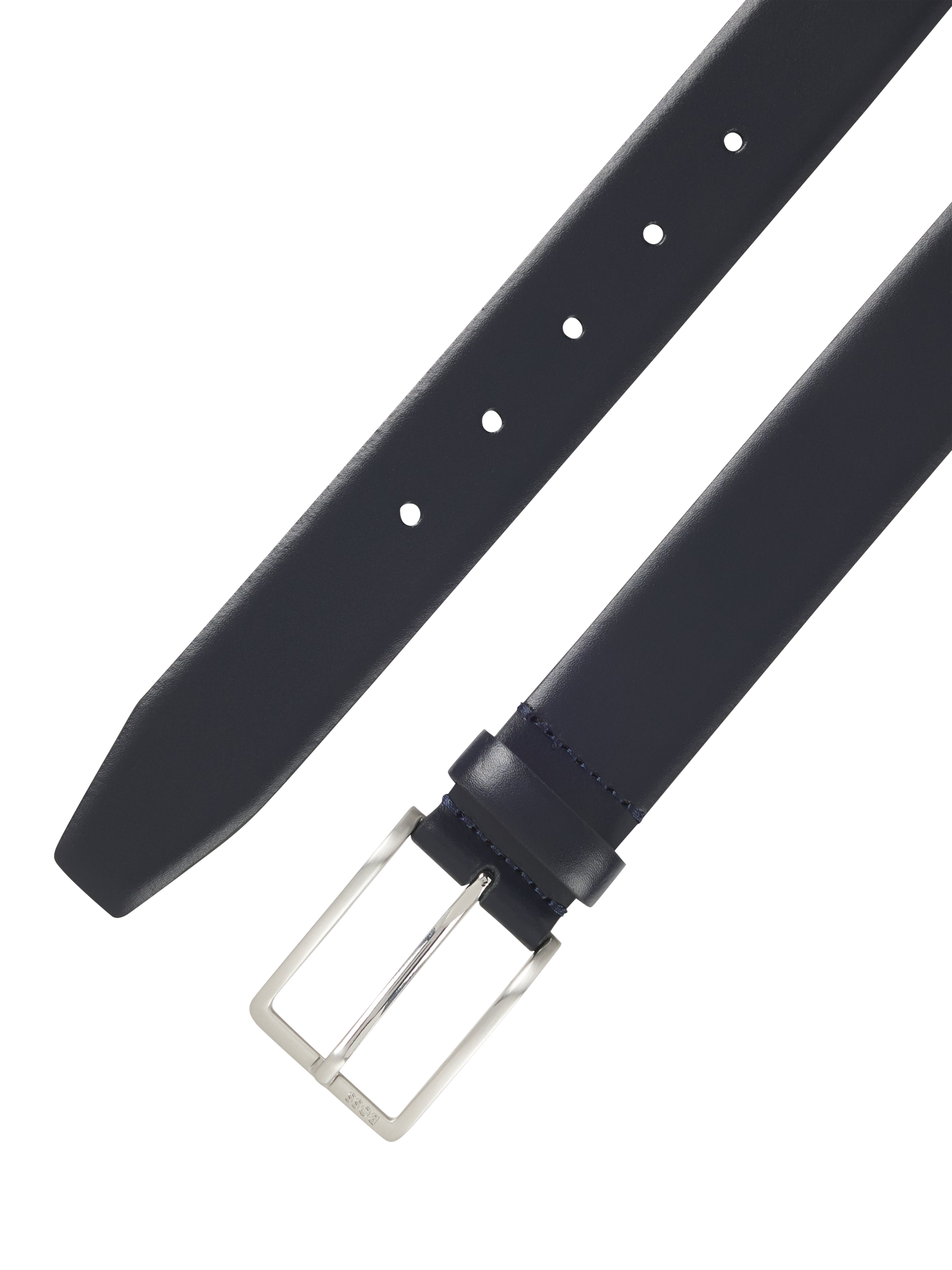 Product image 2 of 4, which shows HUGO BOSS BOSS Leather Belt, Navy, 34