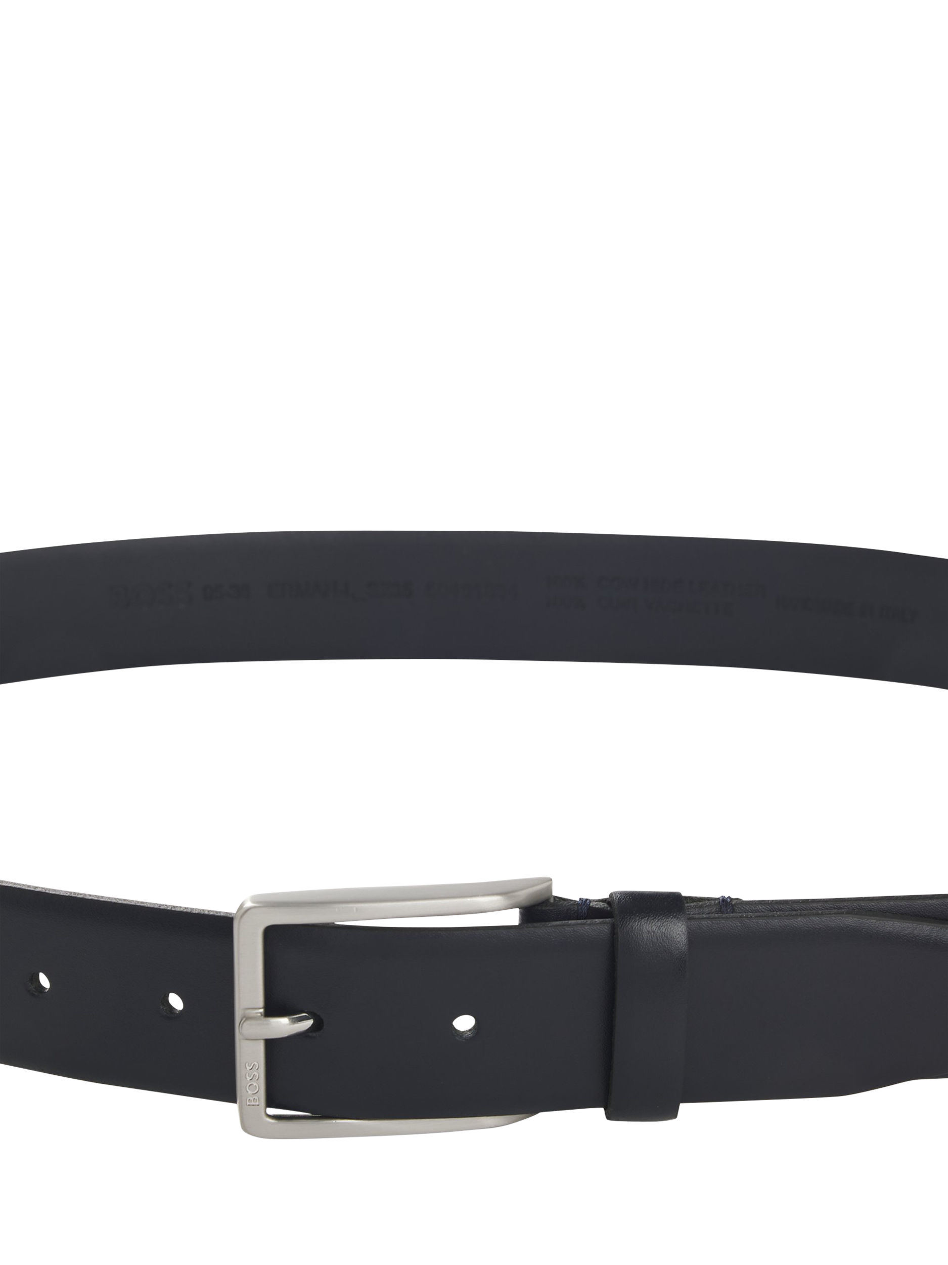 Product image 4 of 4, which shows HUGO BOSS BOSS Leather Belt, Navy, 34