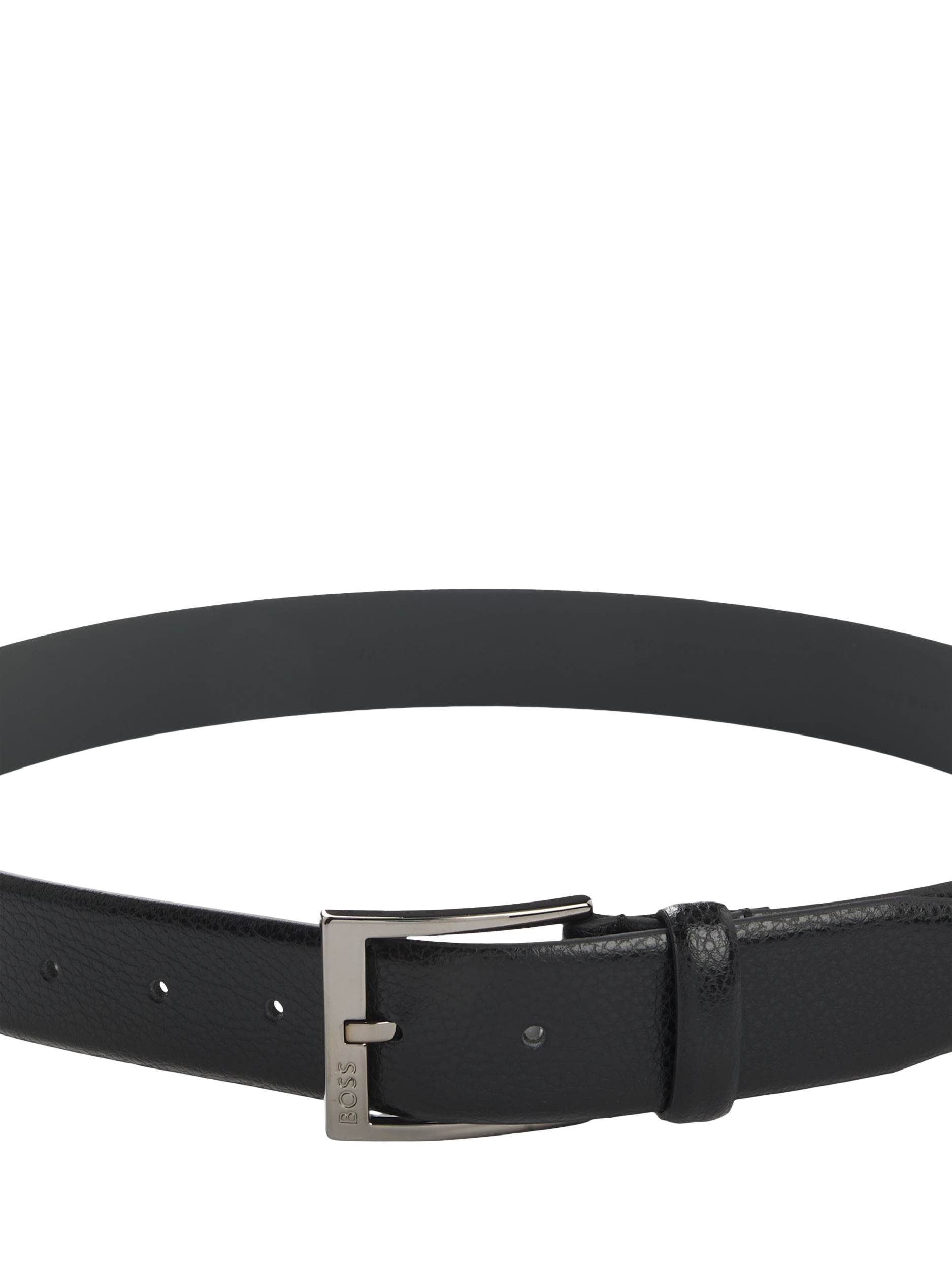 Product image 3 of 3, which shows BOSS Grain Texture Italian Leather Belt, Black, 32