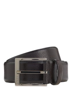 BOSS Grain Texture Italian Leather Belt, Dark Brown
