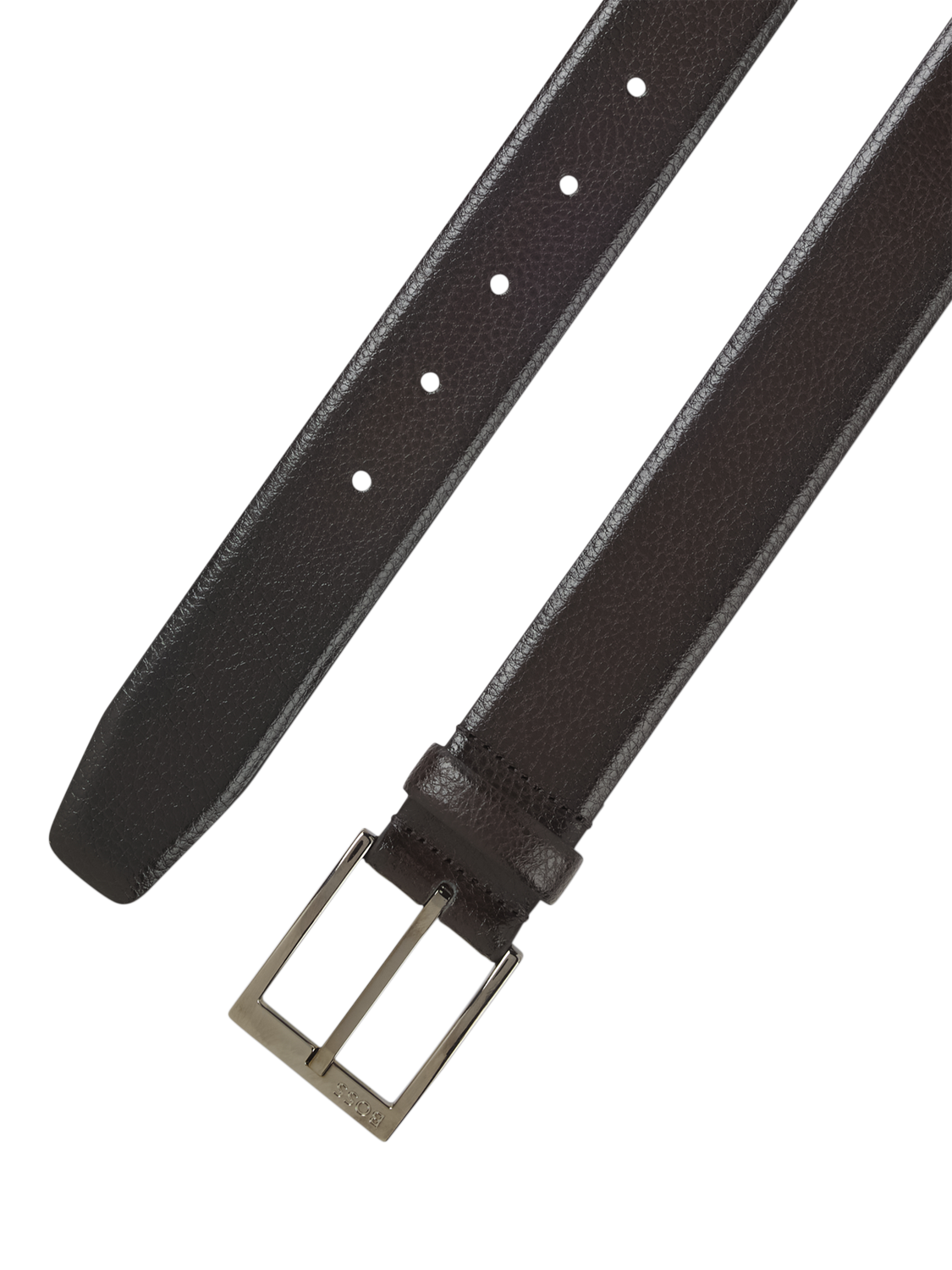 Product image 2 of 4, which shows BOSS Grain Texture Italian Leather Belt, Dark Brown, 36