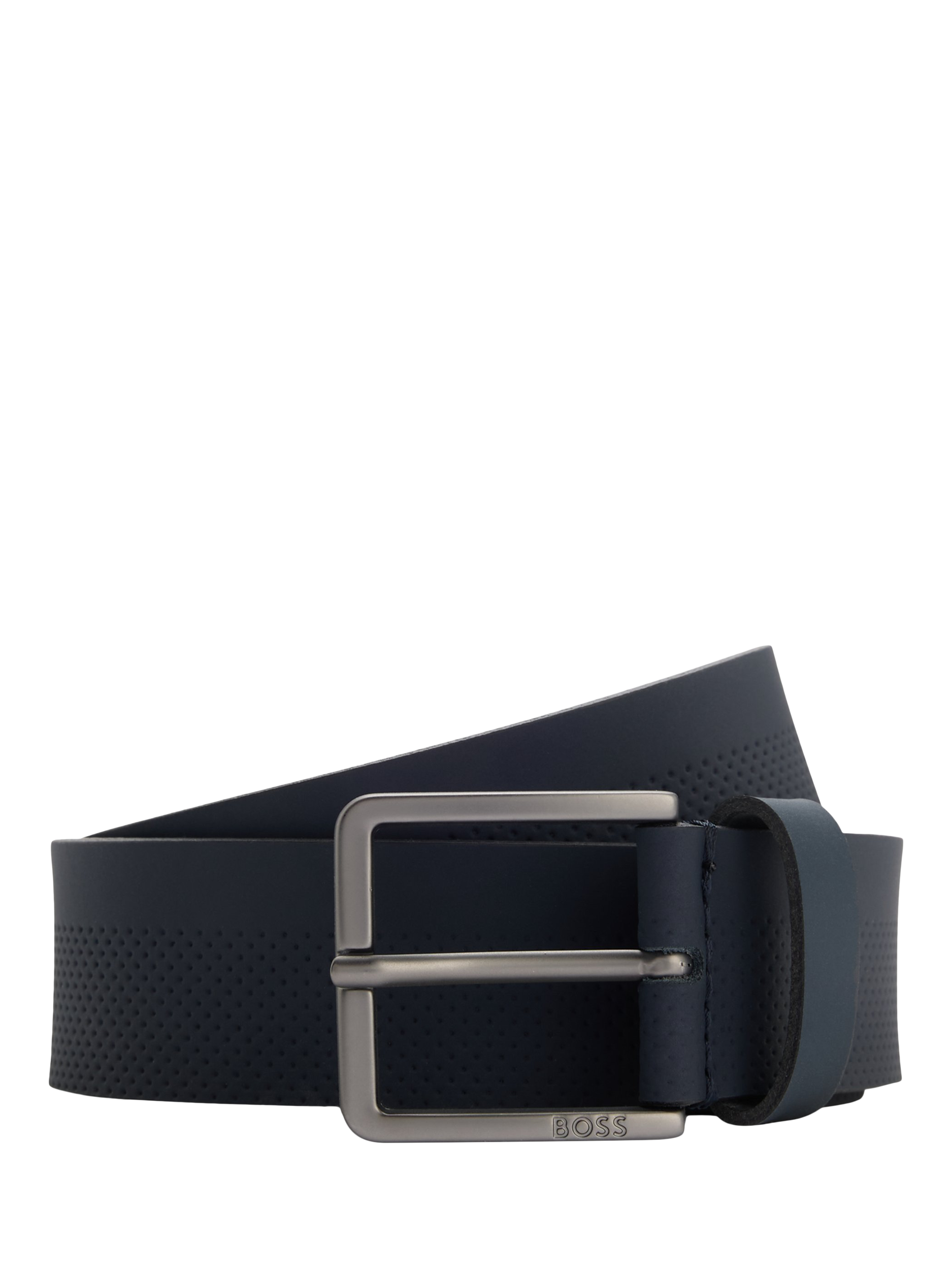Product image 1 of 4, which shows HUGO BOSS BOSS Leather Belt, Navy, 32