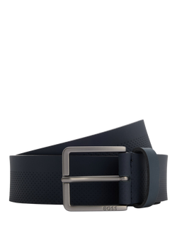 HUGO BOSS BOSS Leather Belt, Navy