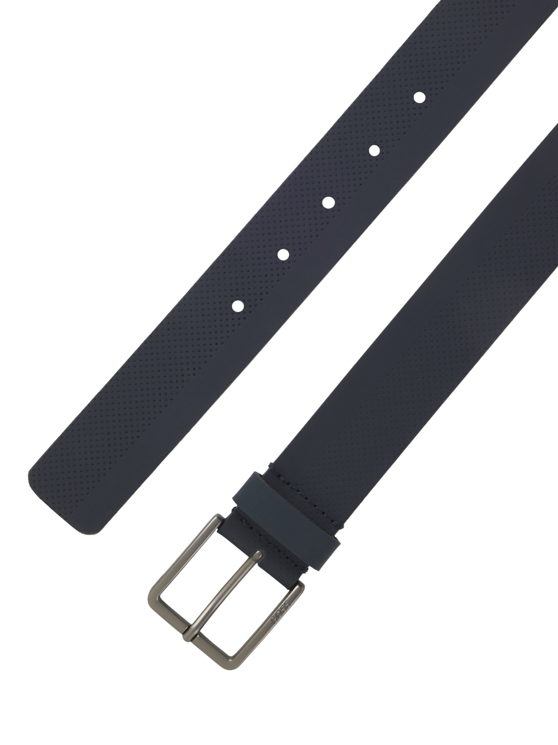 Product image 2 of 4, which shows HUGO BOSS BOSS Leather Belt, Navy, 32