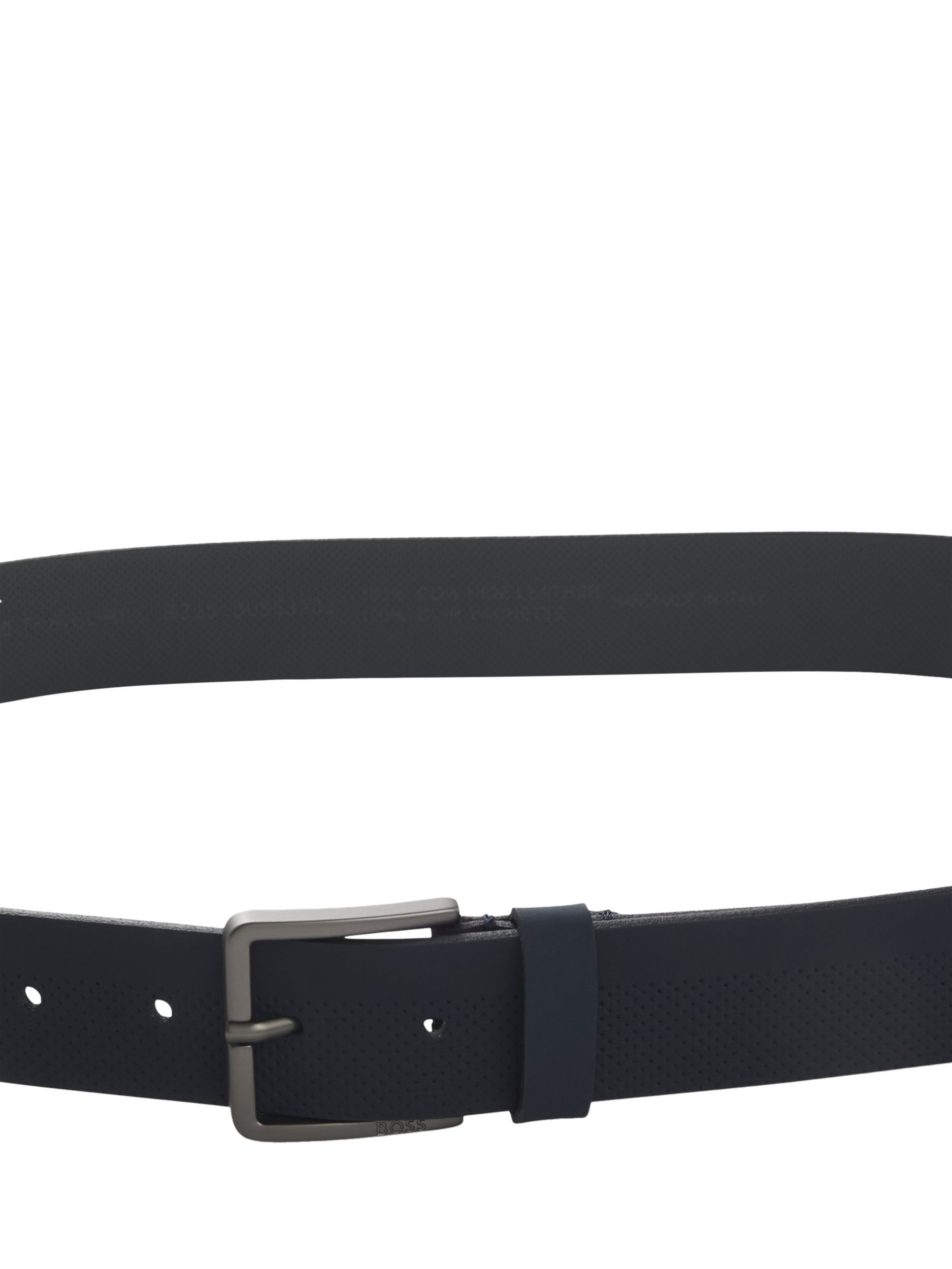 Product image 3 of 4, which shows HUGO BOSS BOSS Leather Belt, Navy, 32