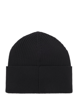 HUGO BOSS Cotton Rich Knitted Hat, Black - view 2, Black