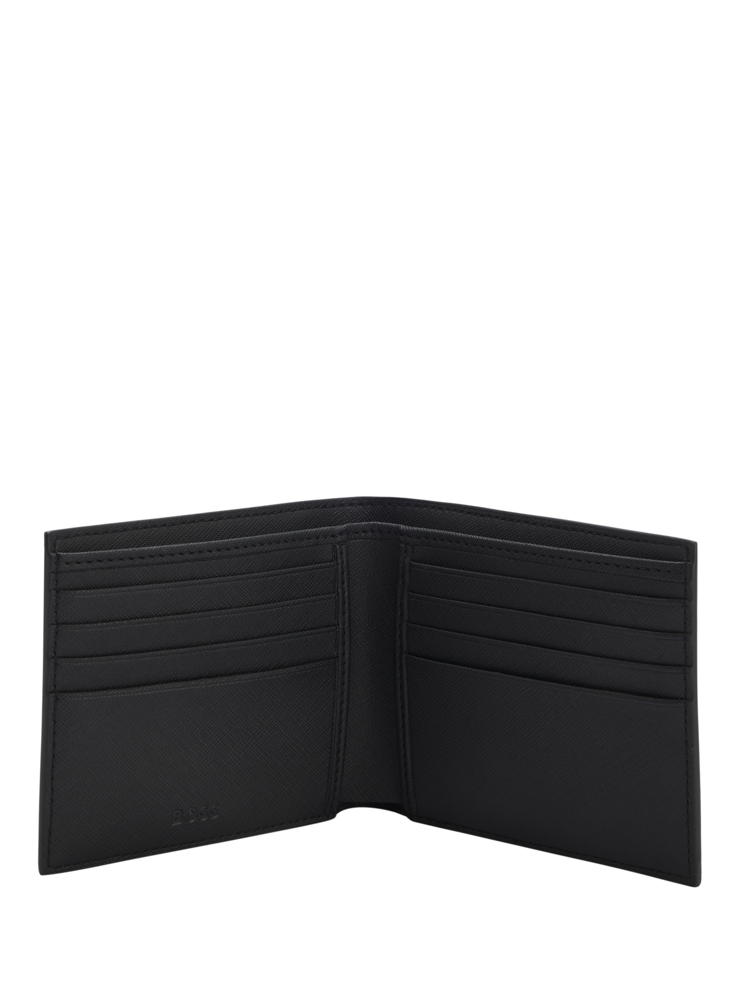 Product image 2 of 4, which shows BOSS Logo Monogram Leather Wallet, Black, One Size