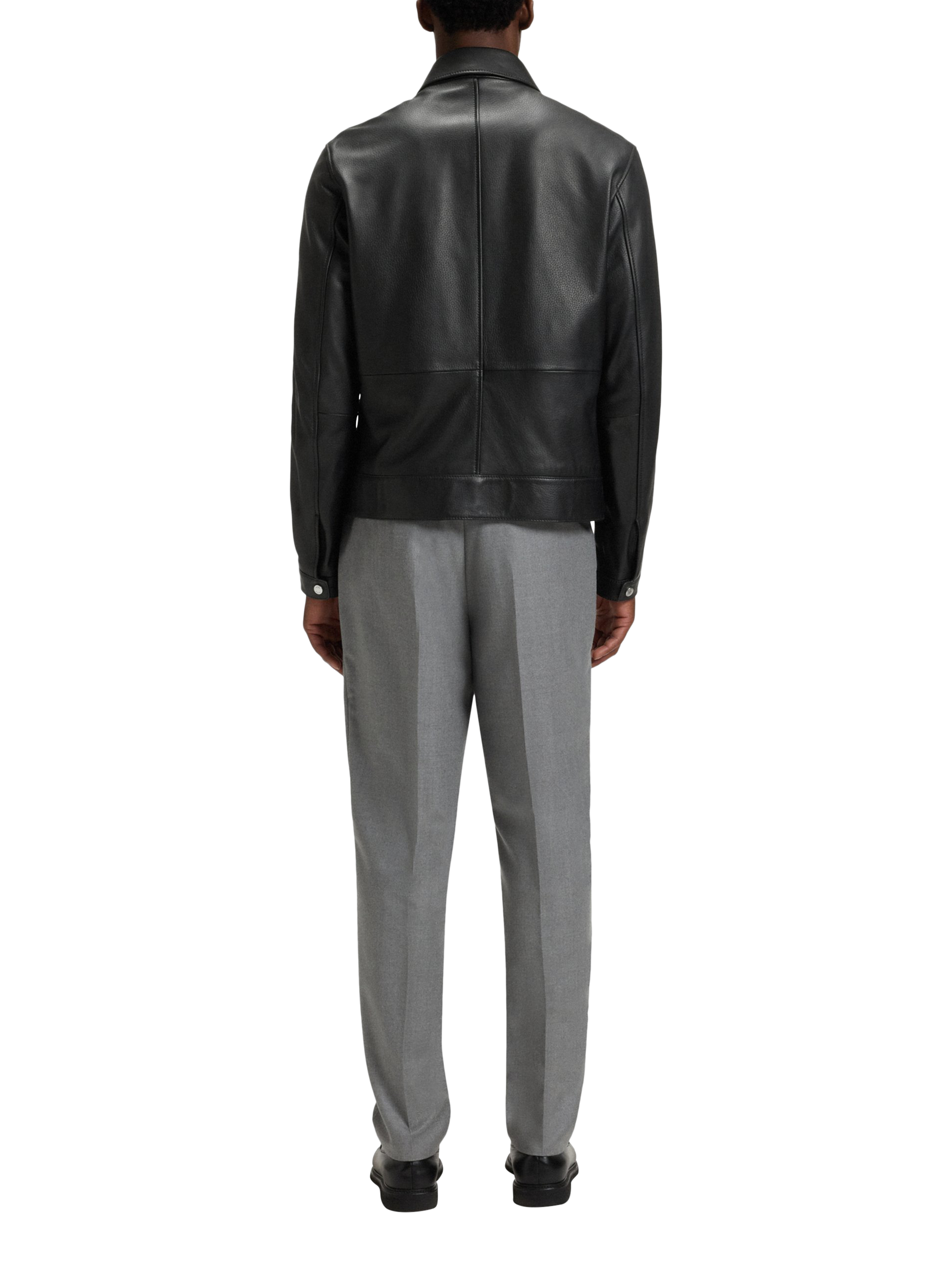 Product image 2 of 6, which shows BOSS Lambs Leather Jacket, Black, 38R