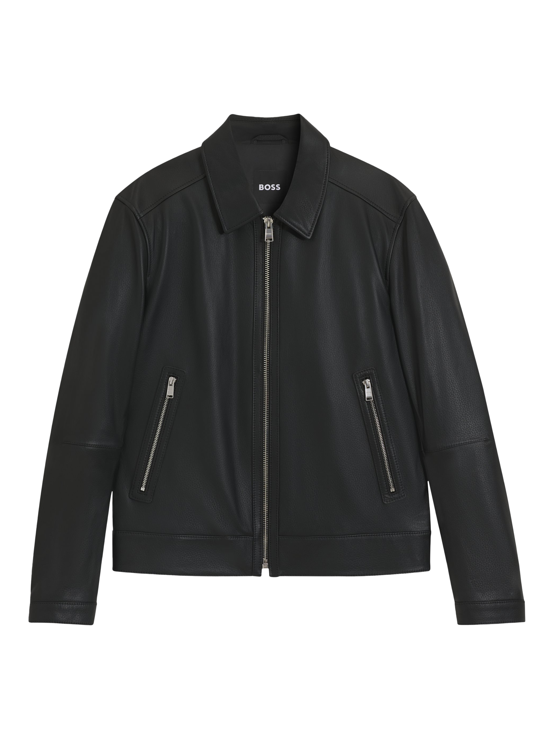 Product image 4 of 6, which shows BOSS Lambs Leather Jacket, Black, 38R