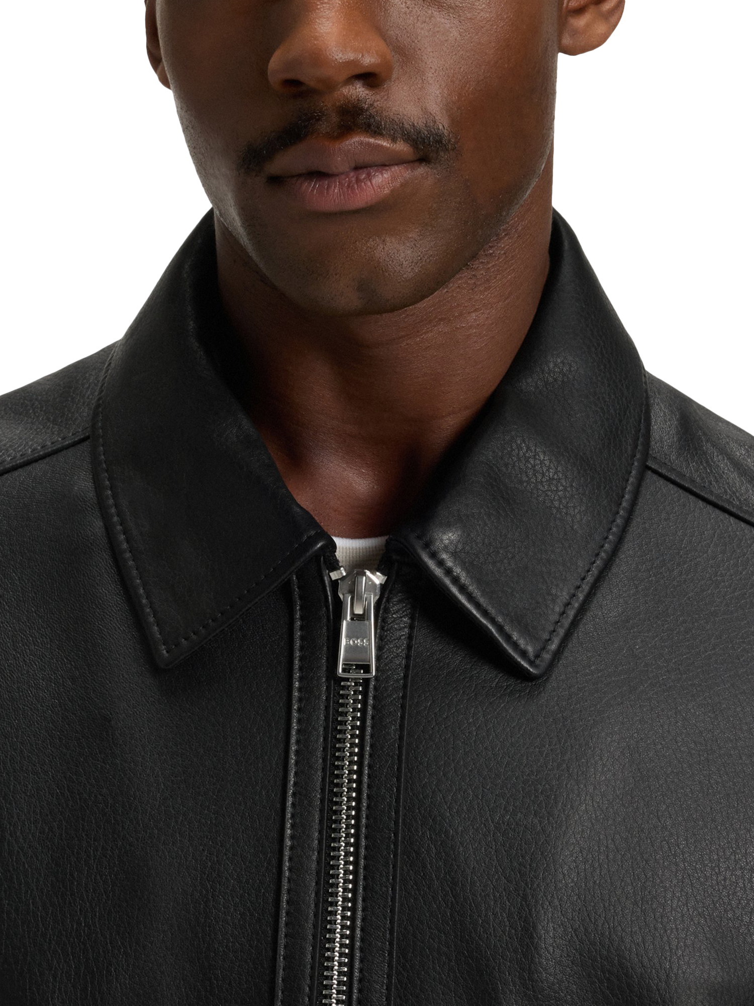 Product image 6 of 6, which shows BOSS Lambs Leather Jacket, Black, 38R