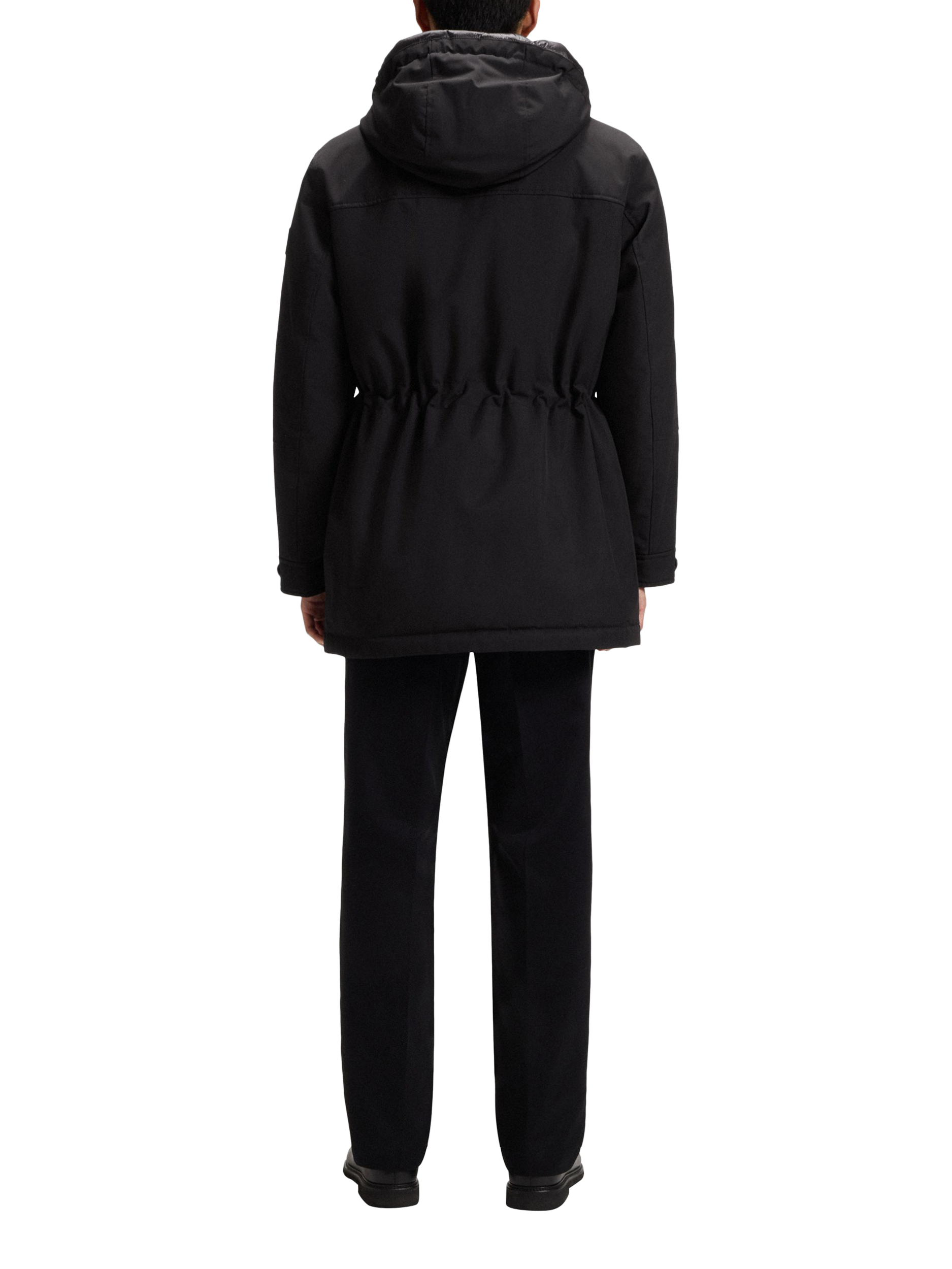 Product image 2 of 6, which shows BOSS Hooded Overcoat, Black, 36R