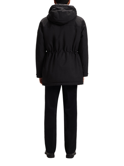 BOSS Hooded Overcoat, Black - view 2, Black
