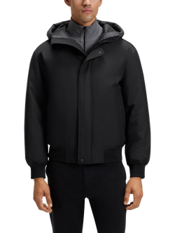HUGO BOSS BOSS Hooded Bomber Jacket, Black, Black