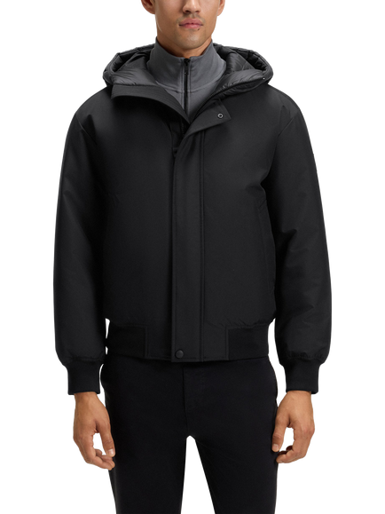 HUGO BOSS BOSS Hooded Bomber Jacket, Black, Black