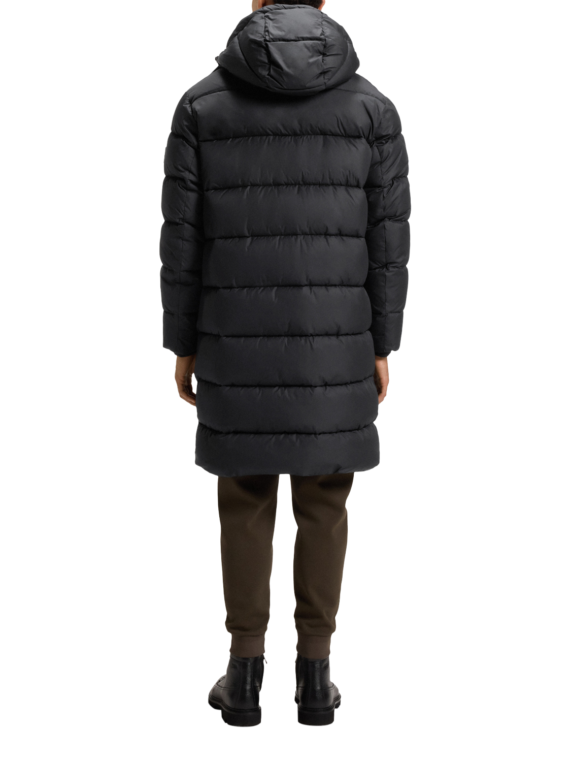Product image 2 of 6, which shows HUGO BOSS BOSS Hooded Zip Front Puffer Coat, Black, 38R