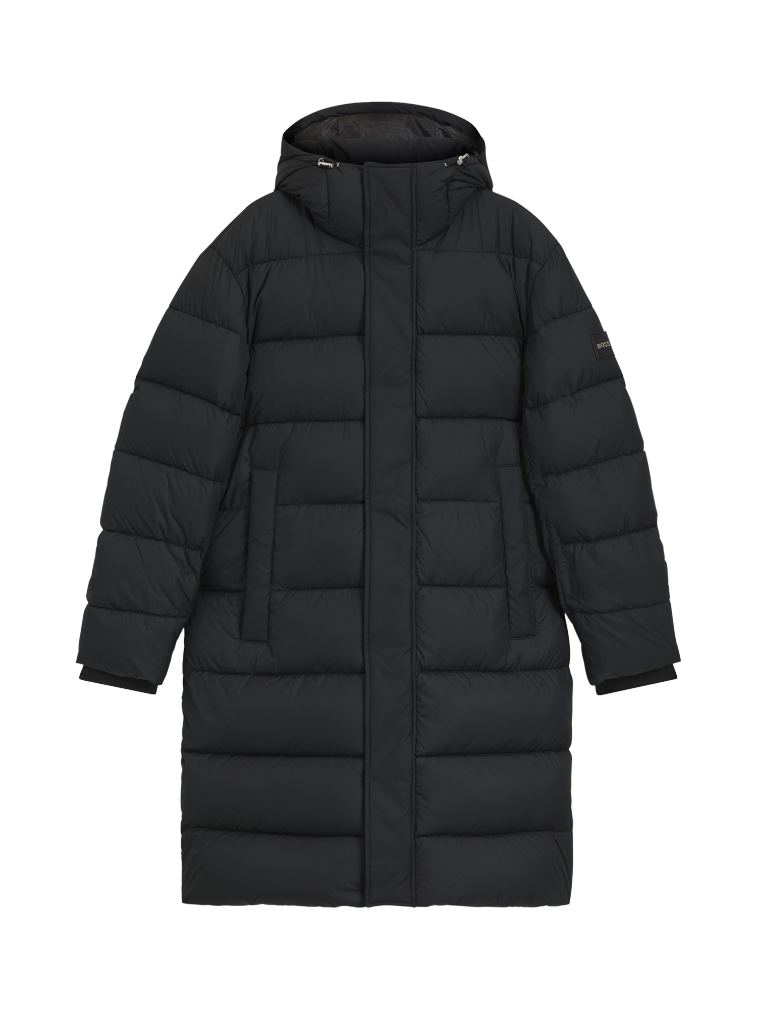 Product image 4 of 6, which shows HUGO BOSS BOSS Hooded Zip Front Puffer Coat, Black, 38R