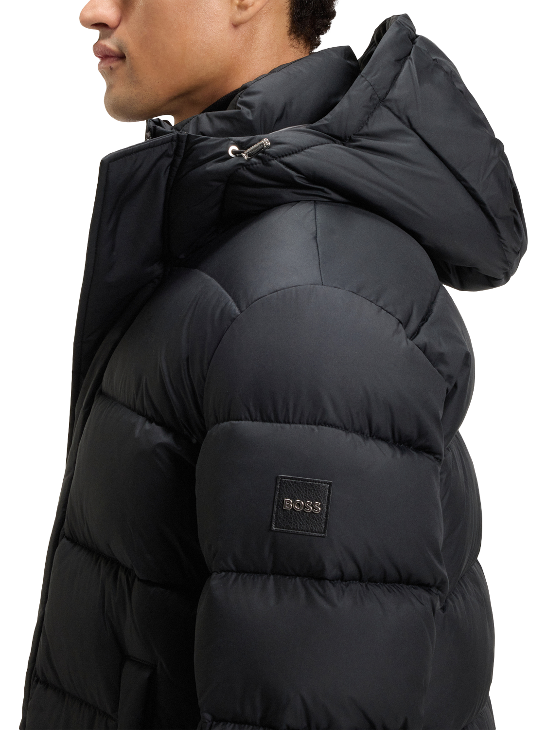 Product image 6 of 6, which shows HUGO BOSS BOSS Hooded Zip Front Puffer Coat, Black, 38R