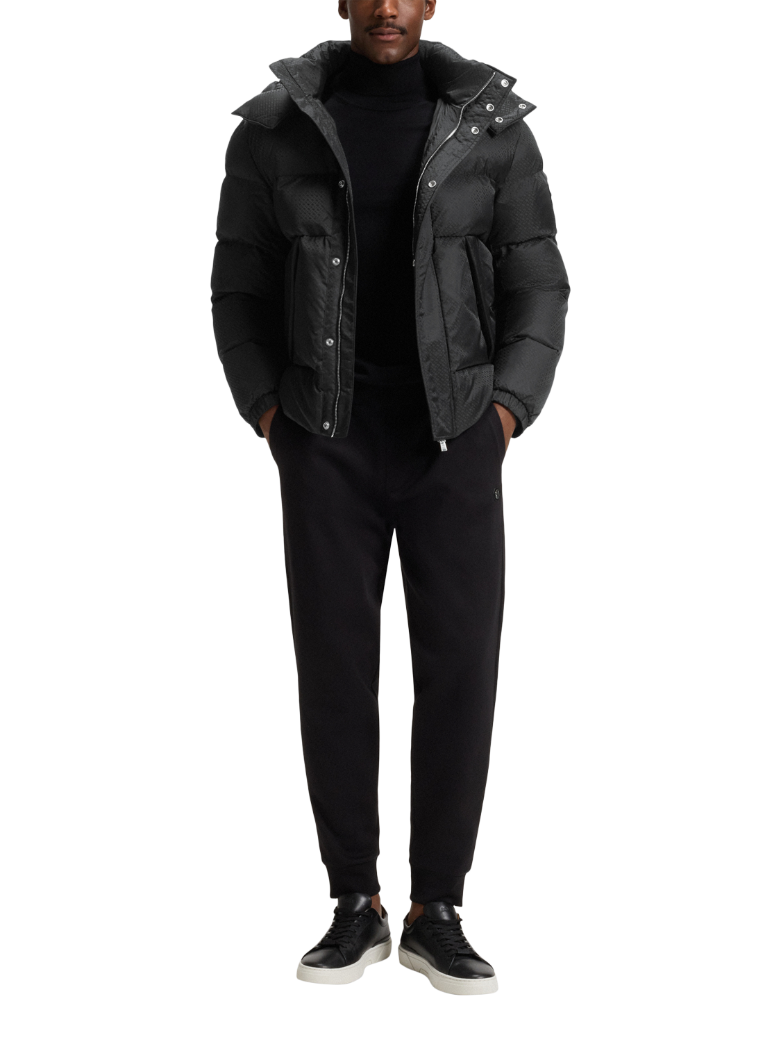 Product image 3 of 6, which shows BOSS Hooded Puffer Jacket, Black, 38R