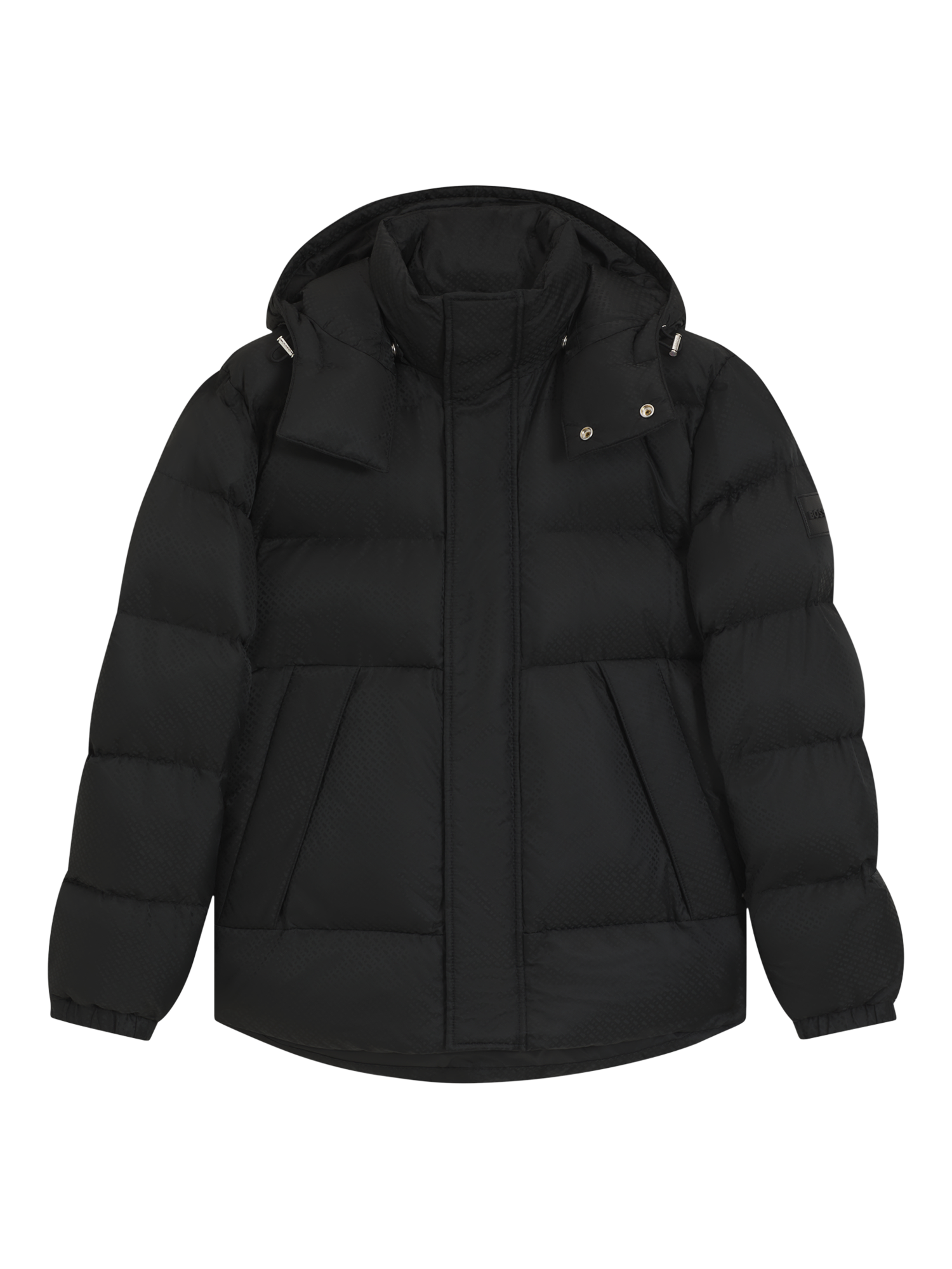 Product image 4 of 6, which shows BOSS Hooded Puffer Jacket, Black, 38R