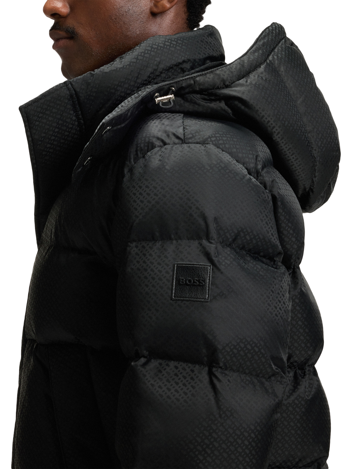 Product image 5 of 6, which shows BOSS Hooded Puffer Jacket, Black, 38R