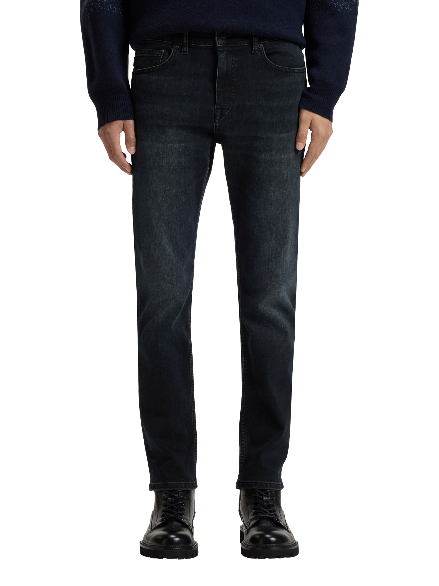 Product image 1 of 6, which shows HUGO BOSS Slim Cut Denim Jeans, Dark Blue, 30R