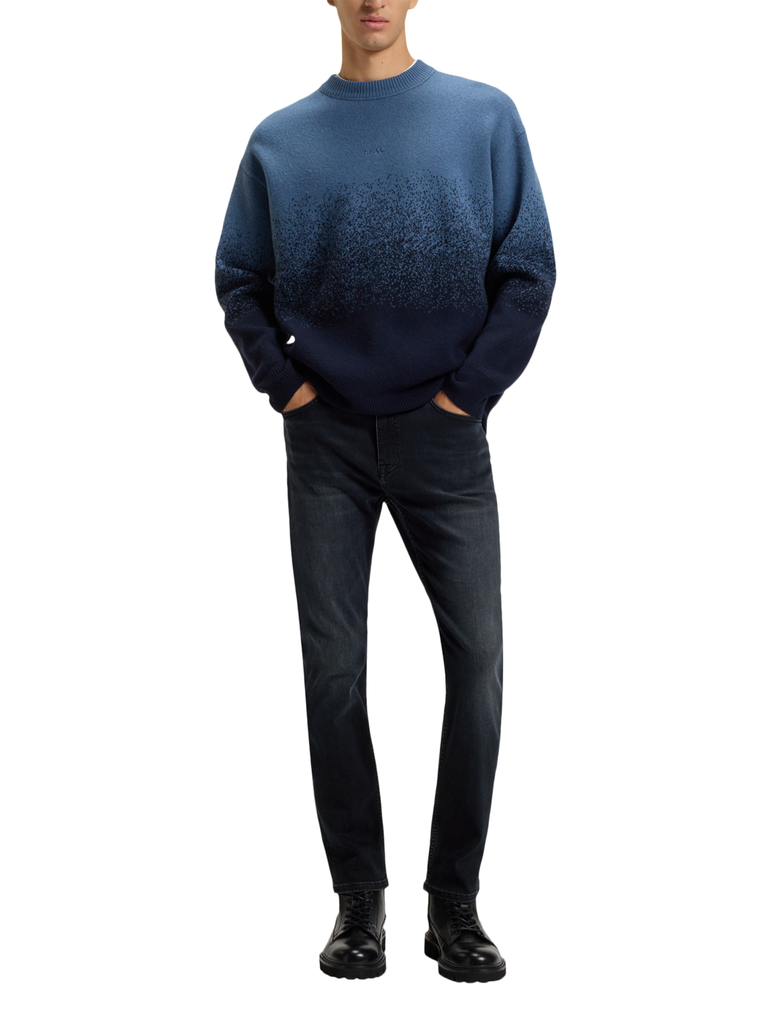 Product image 3 of 6, which shows HUGO BOSS Slim Cut Denim Jeans, Dark Blue, 30R