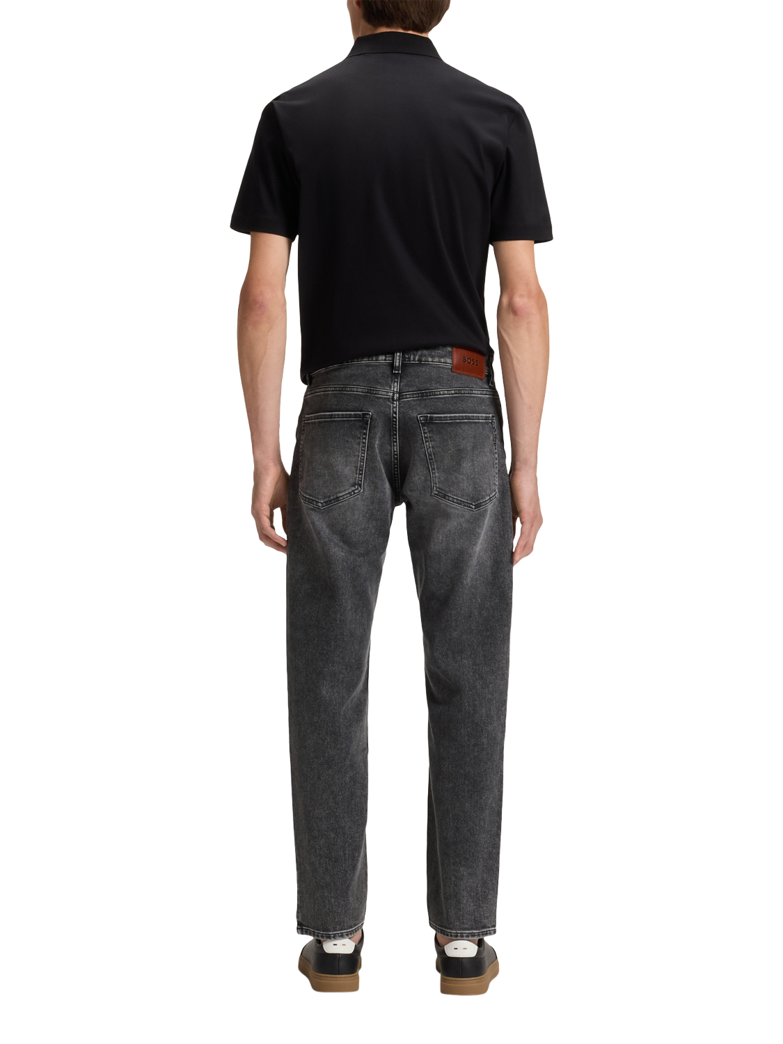 Product image 2 of 6, which shows BOSS Regular Straight Fit Jeans, Black, 32L