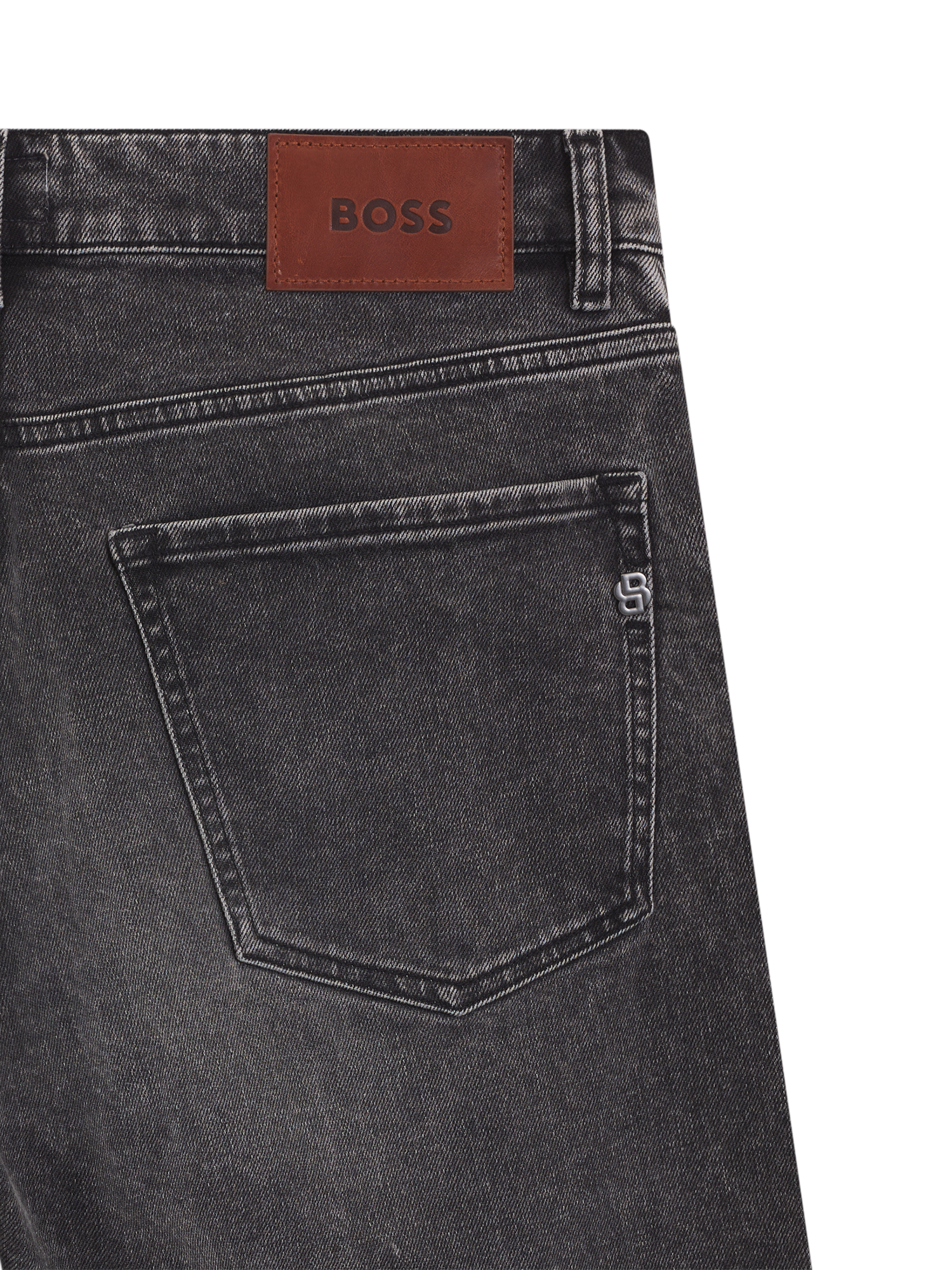 Product image 6 of 6, which shows BOSS Regular Straight Fit Jeans, Black, 32L