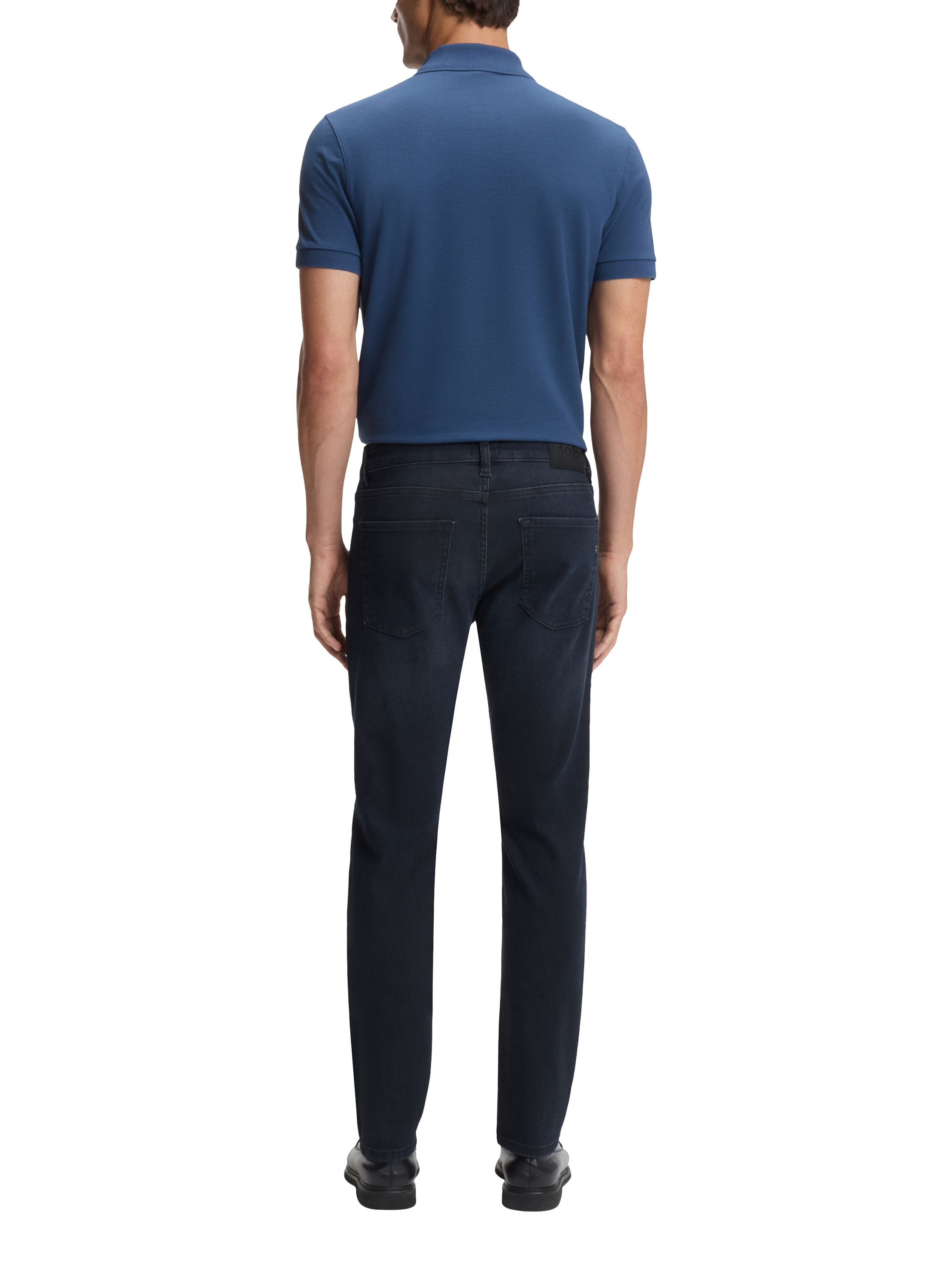 Product image 2 of 6, which shows BOSS Black Performance Slim Fit Jeans, Dark Blue, 33L