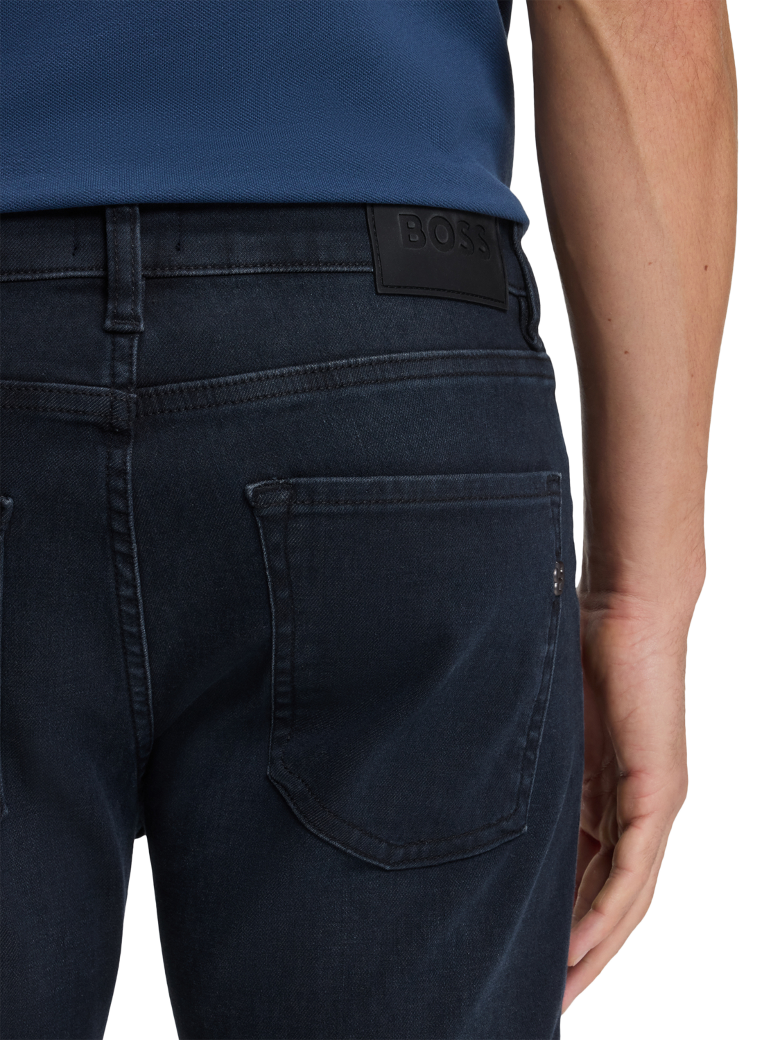 Product image 5 of 6, which shows BOSS Black Performance Slim Fit Jeans, Dark Blue, 33L