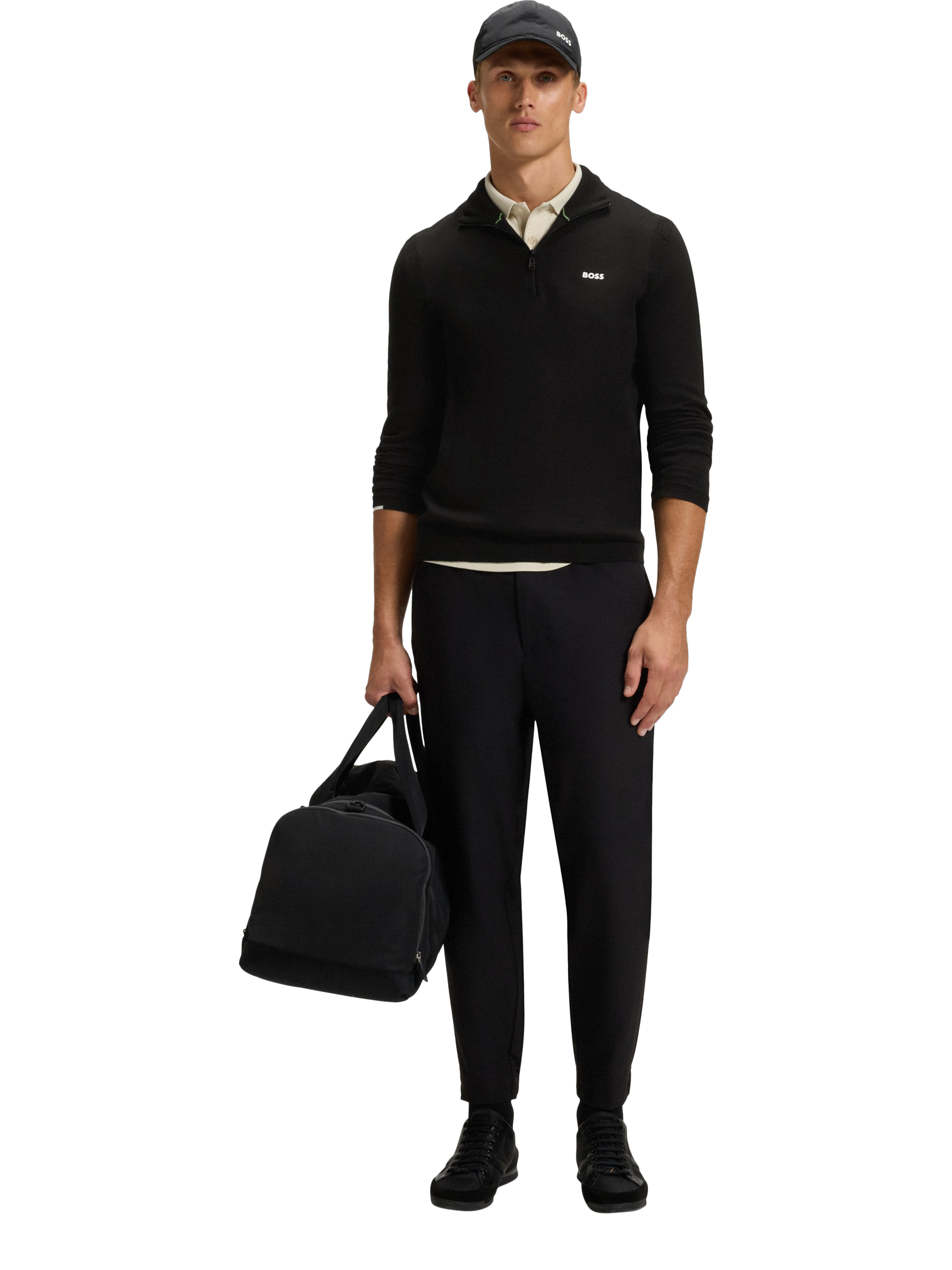 Product image 3 of 5, which shows HUGO BOSS BOSS Ever X Half Zip Cotton Sweatshirt, Black, L