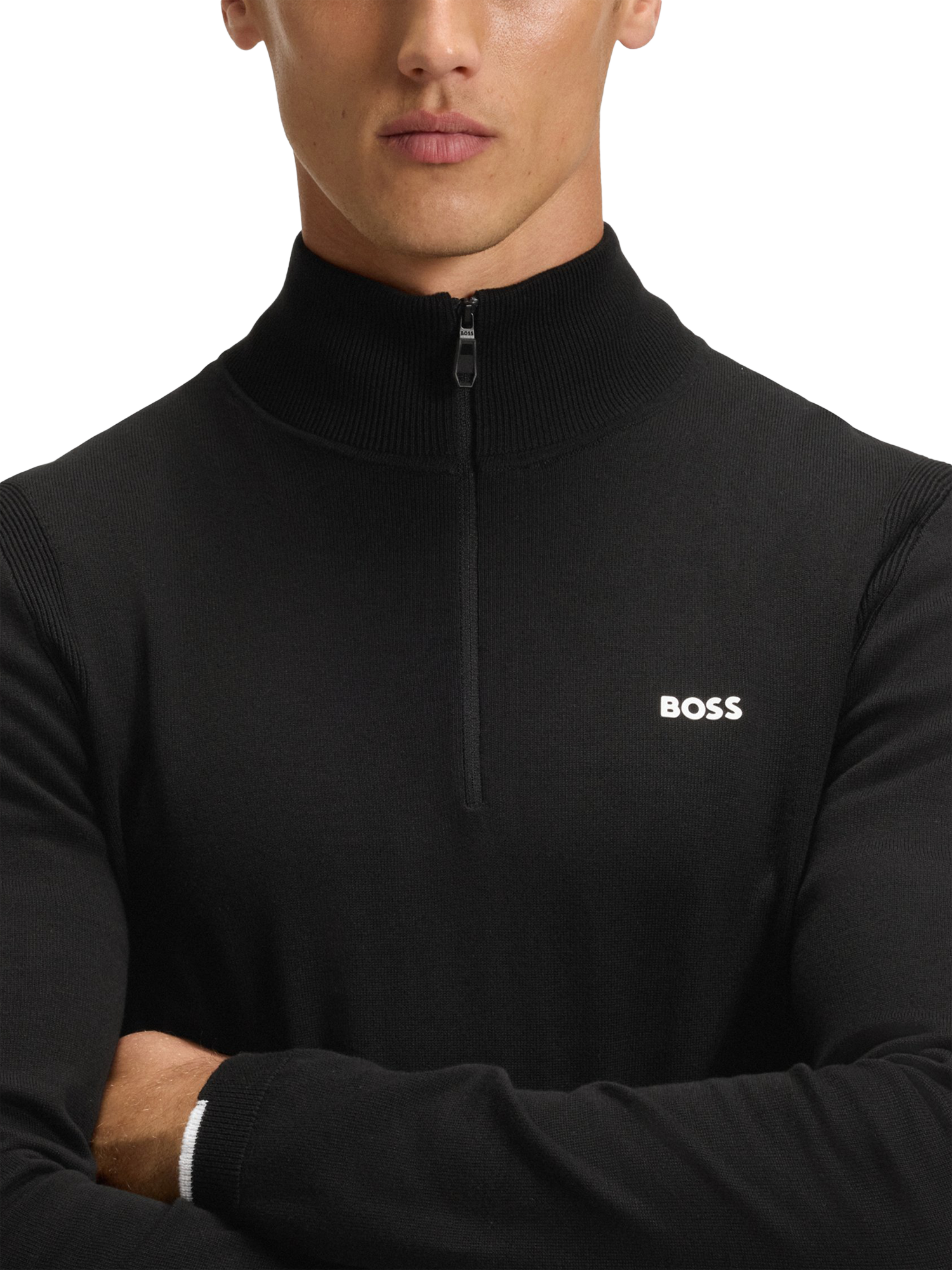 Product image 5 of 5, which shows HUGO BOSS BOSS Ever X Half Zip Cotton Sweatshirt, Black, L