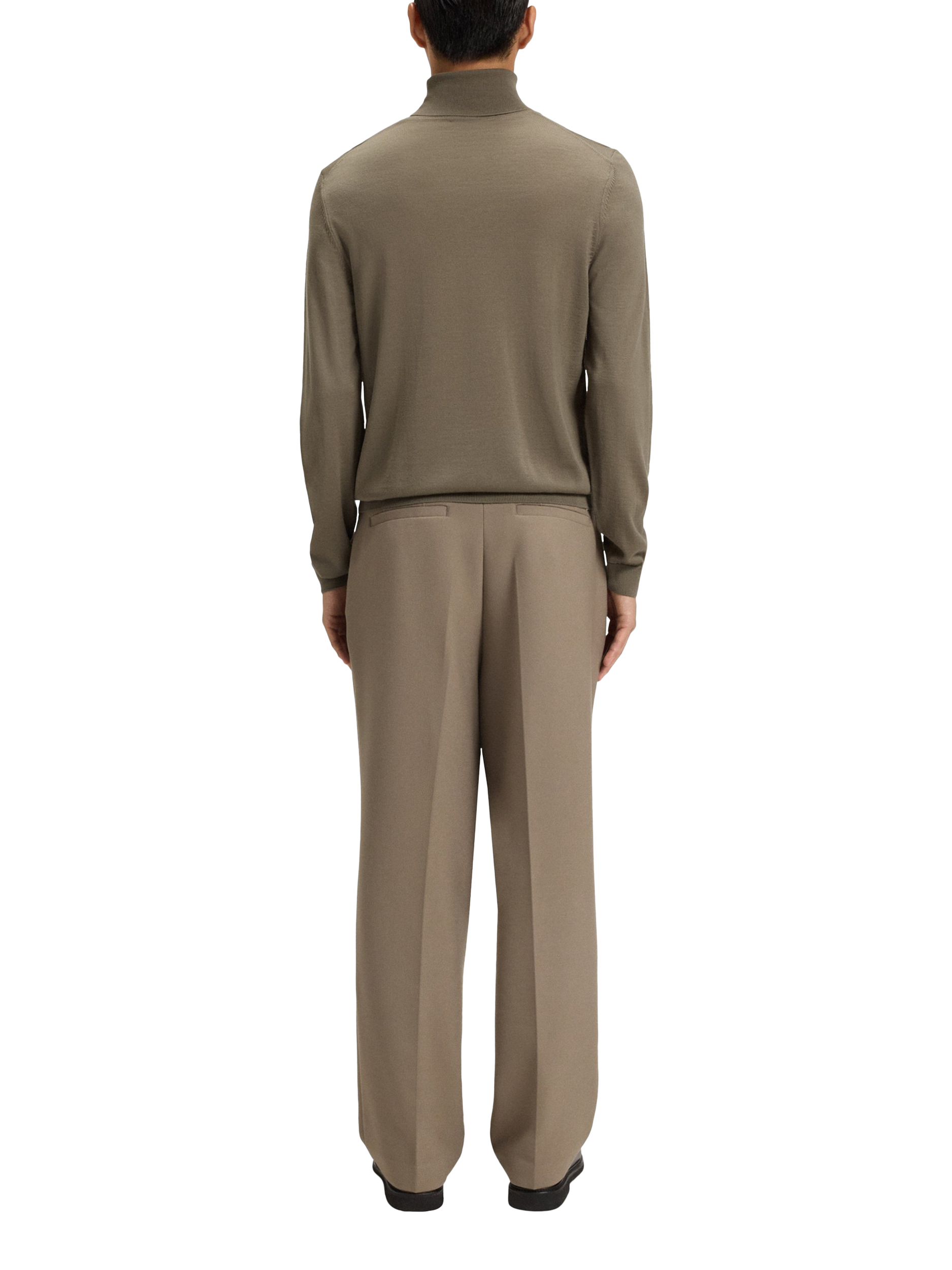 Product image 2 of 5, which shows HUGO BOSS BOSS Musso Roll Neck Wool Jumper, Open Brown, M