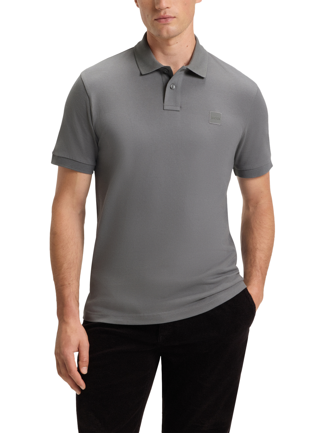 Product image 1 of 5, which shows HUGO BOSS BOSS Polo Shirt, Open Grey, L