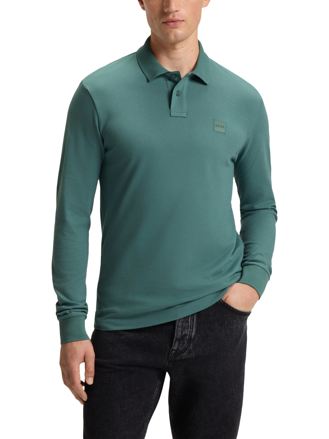 Product image 1 of 5, which shows HUGO BOSS Polo Shirt, Mid Green, L