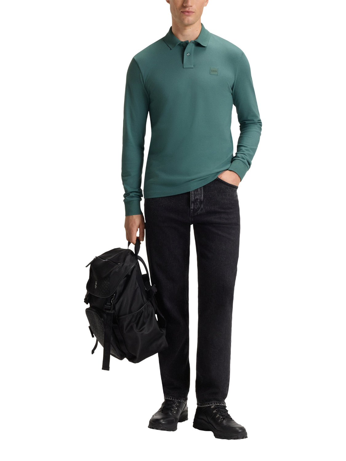 Product image 3 of 5, which shows HUGO BOSS Polo Shirt, Mid Green, L