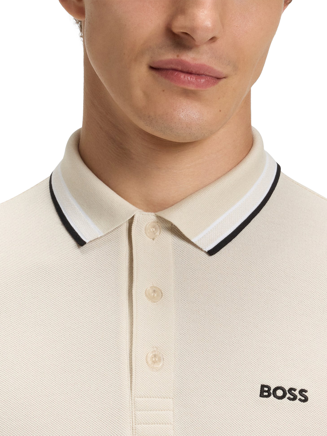 Product image 5 of 5, which shows HUGO BOSS BOSS Cotton Polo Shirt, Open White, L