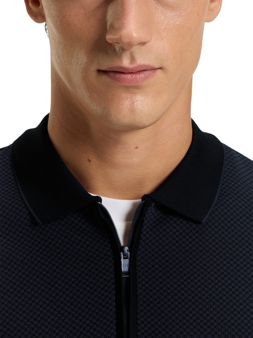 Product image 5 of 5, which shows HUGO BOSS BOSS Quarter Zip Jumper, Black, M