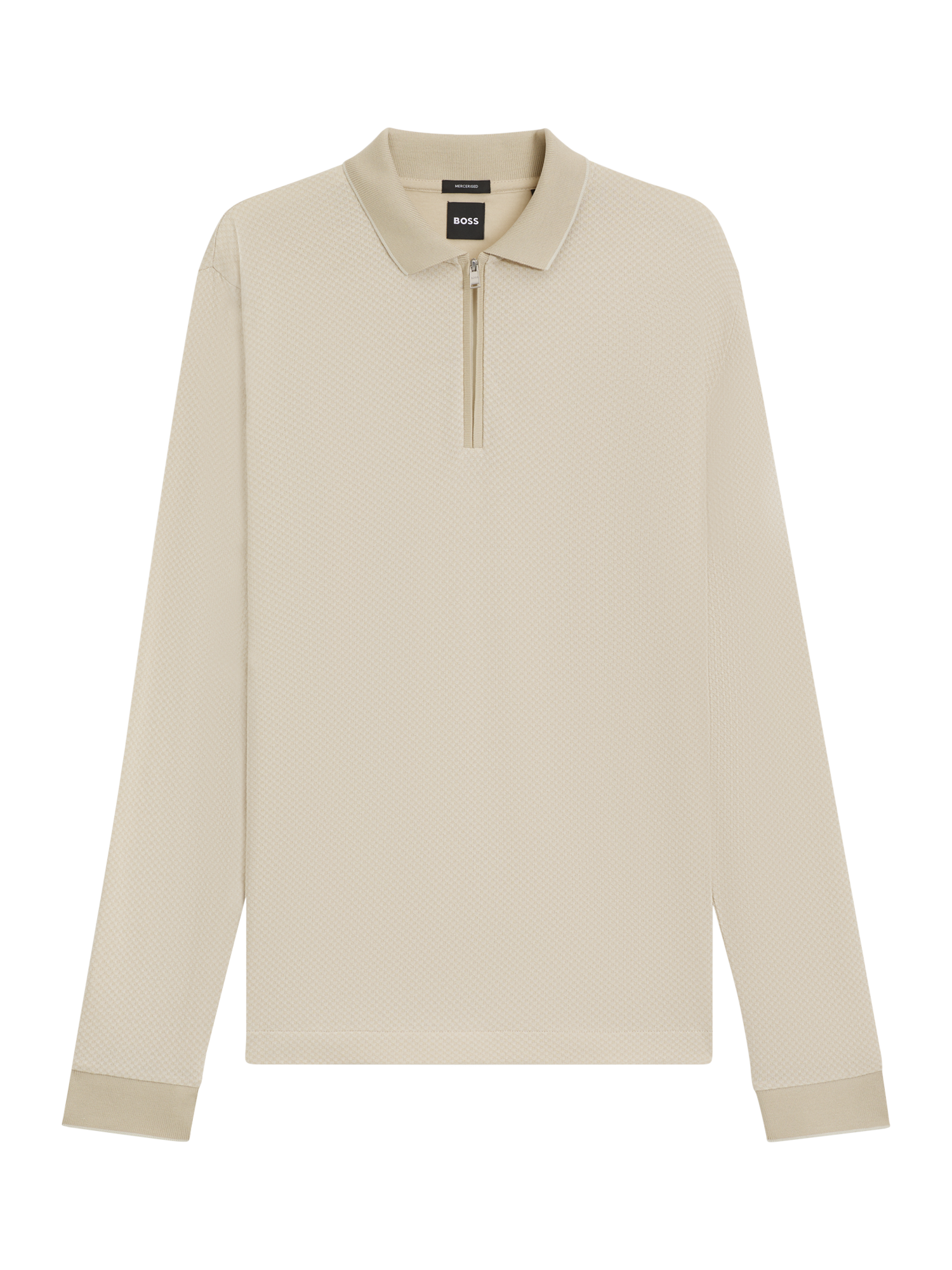 Product image 4 of 5, which shows HUGO BOSS BOSS Quarter Zip Jumper, Open White, S