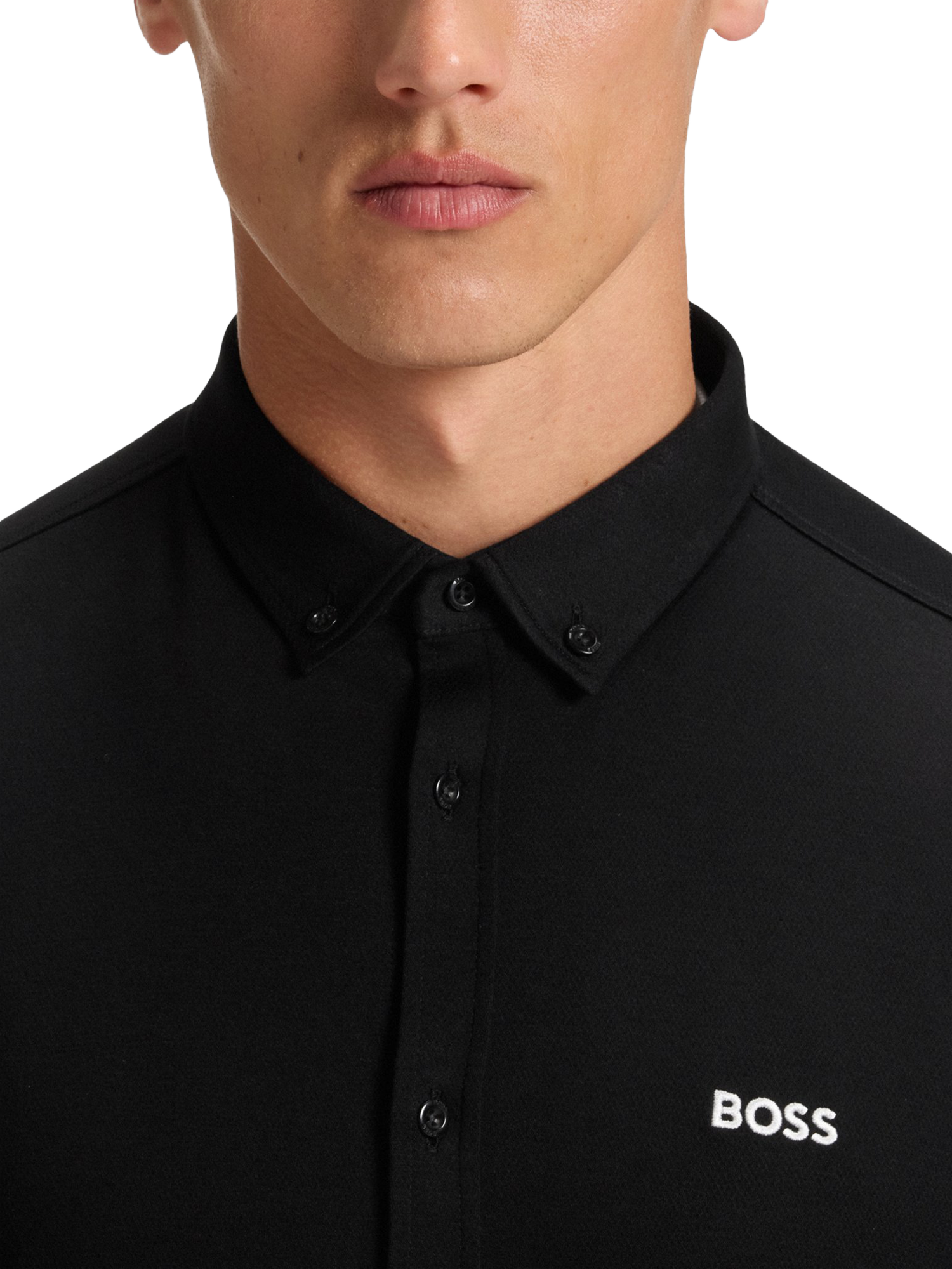 Product image 6 of 6, which shows HUGO BOSS BOSS Dynamic Cotton Jersey Shirt, Black, L